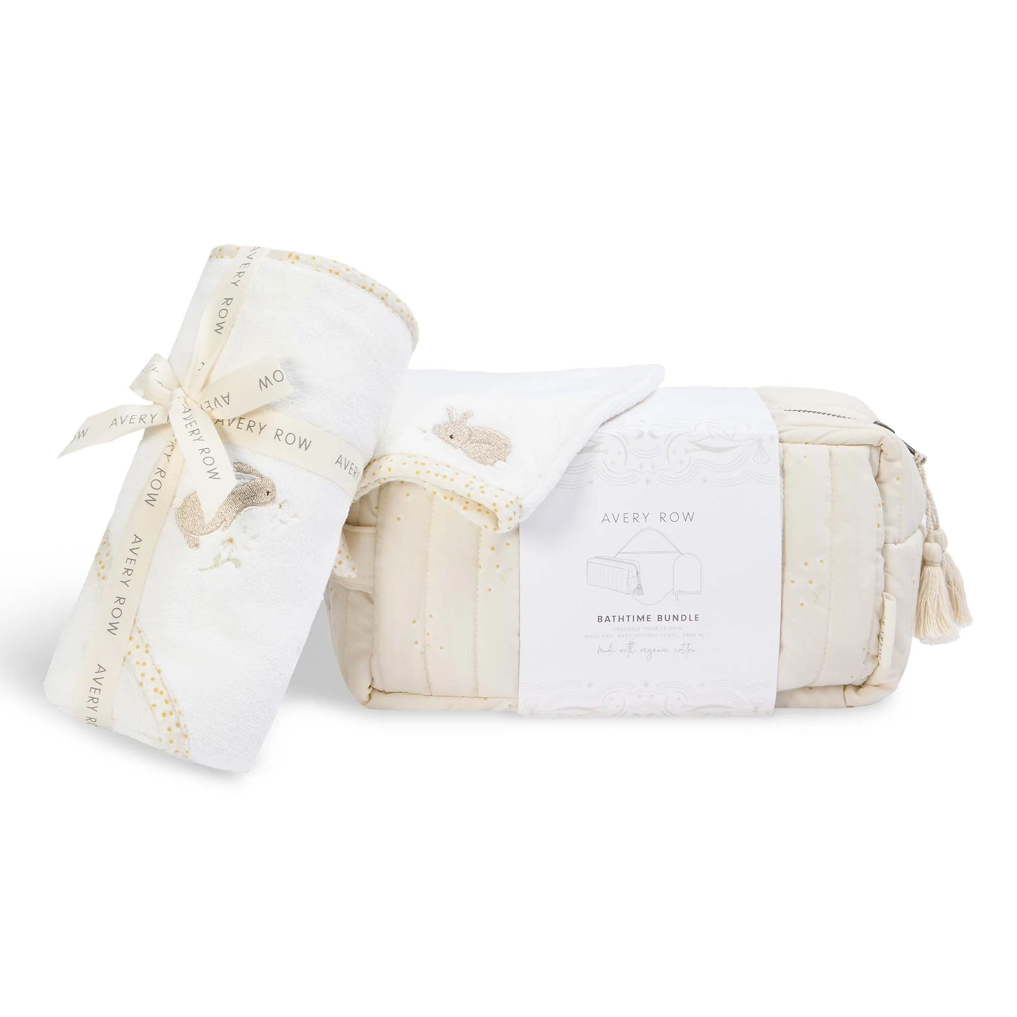 Bath time 3 Piece Towel, Washcloth + Washbag Baby Gift Set (Chamomile) - Image 4