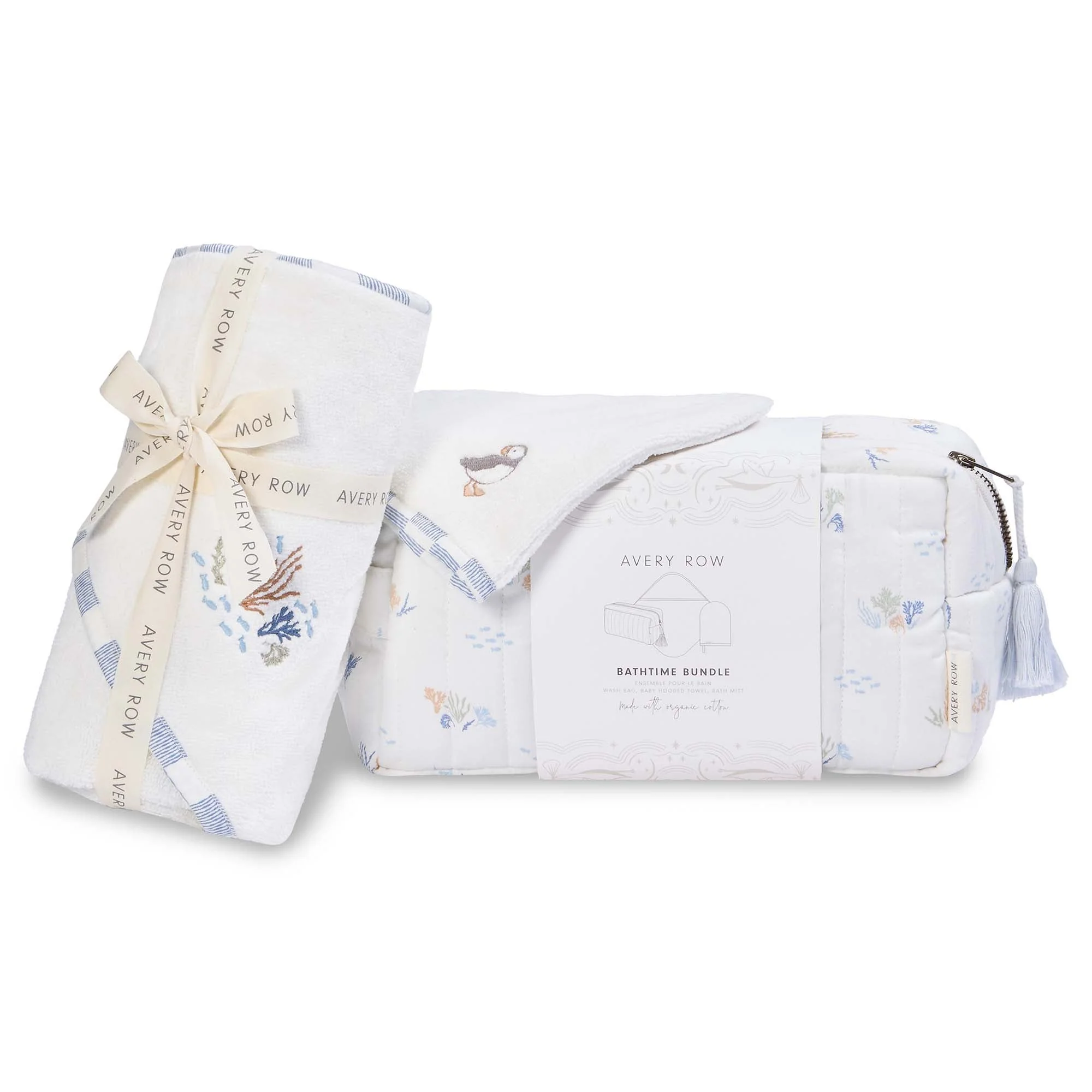 Bath time 3 Piece Towel, Washcloth + Washbag Baby Gift Set (Coastline) - Image 4