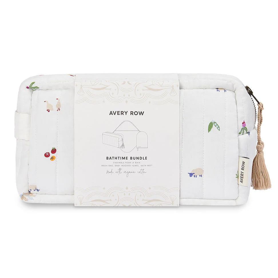 Bath time 3 Piece Towel, Washcloth + Washbag Baby Gift Set (Little Farm) - Image 2