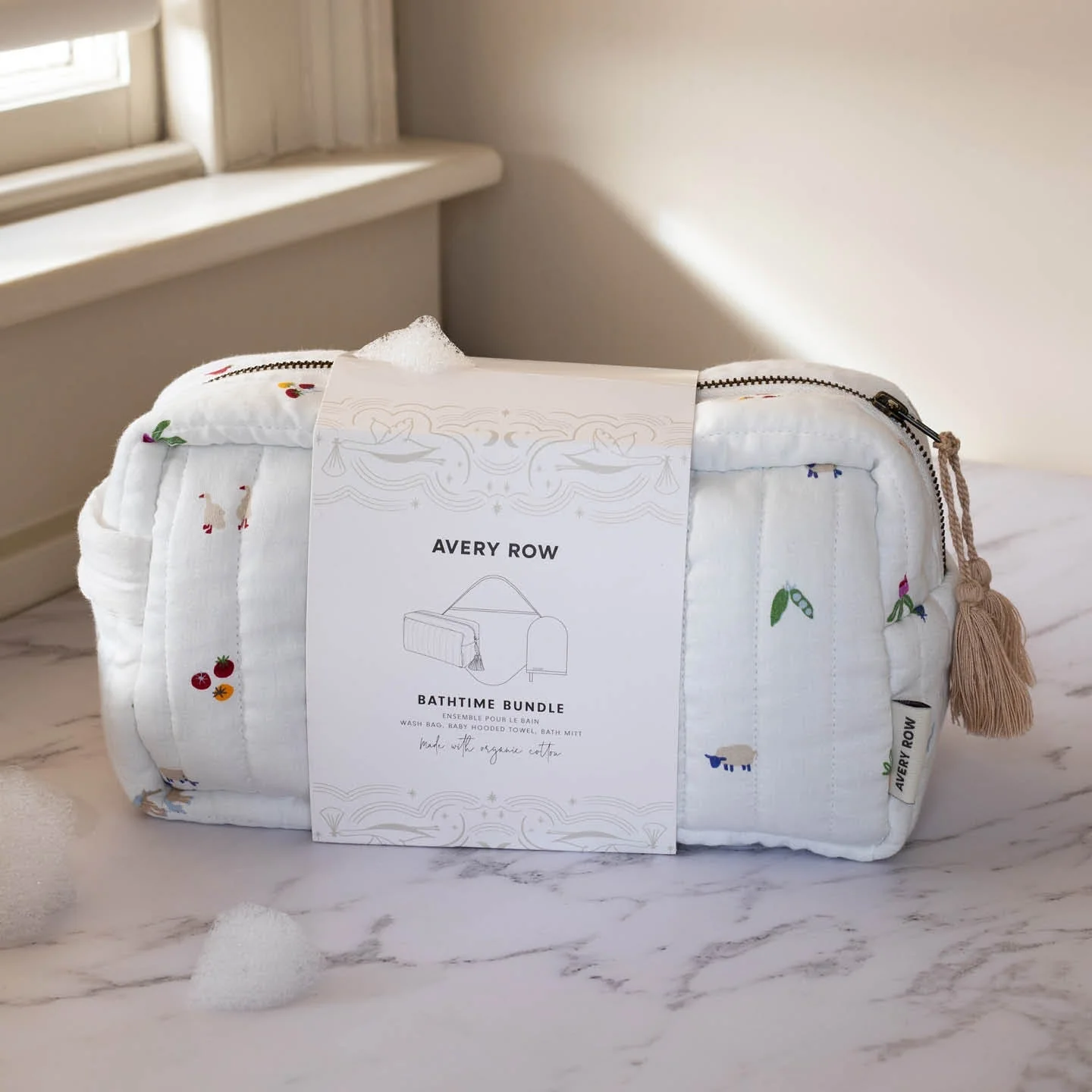 Bath time 3 Piece Towel, Washcloth + Washbag Baby Gift Set (Little Farm) - Image 3