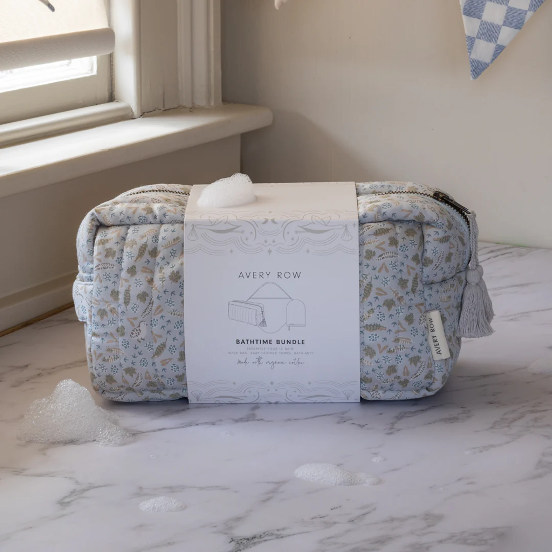 Bath time 3 Piece Towel, Washcloth + Washbag Baby Gift Set (Nature Trail) - Image 3