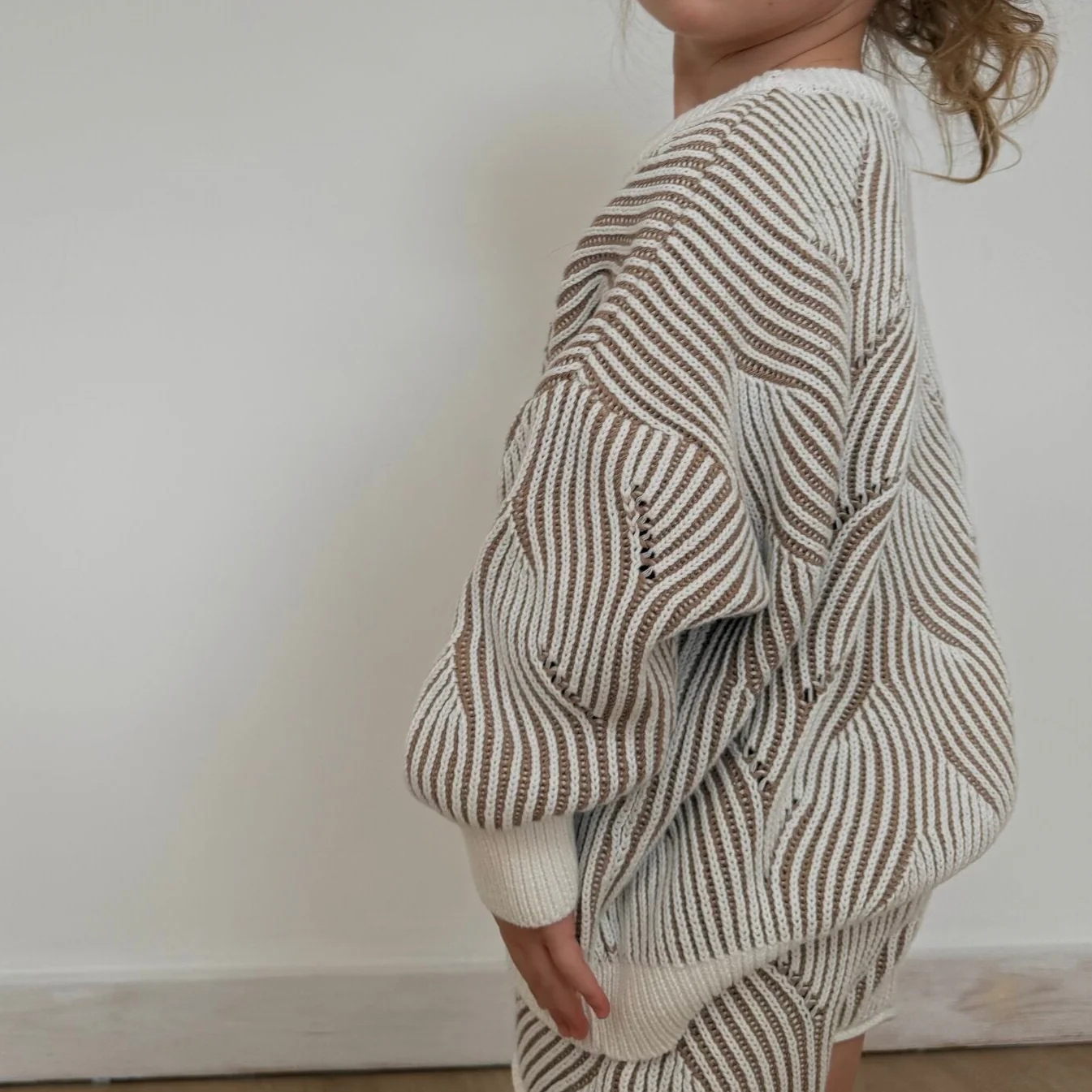 Beige Coral Cotton Knitted Jumper - Image 2