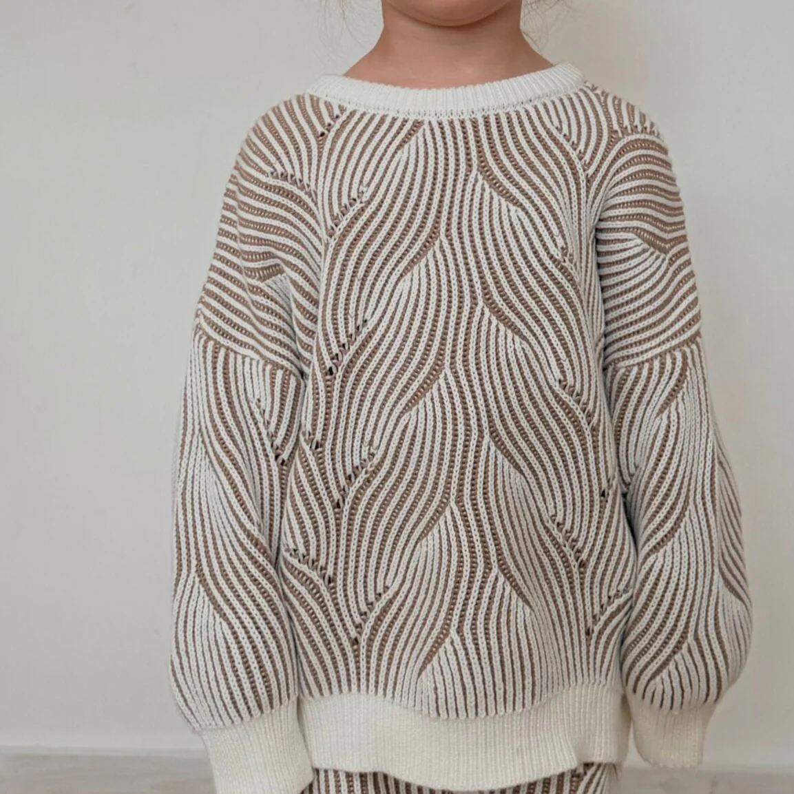 Beige Coral Cotton Knitted Jumper - Image 3