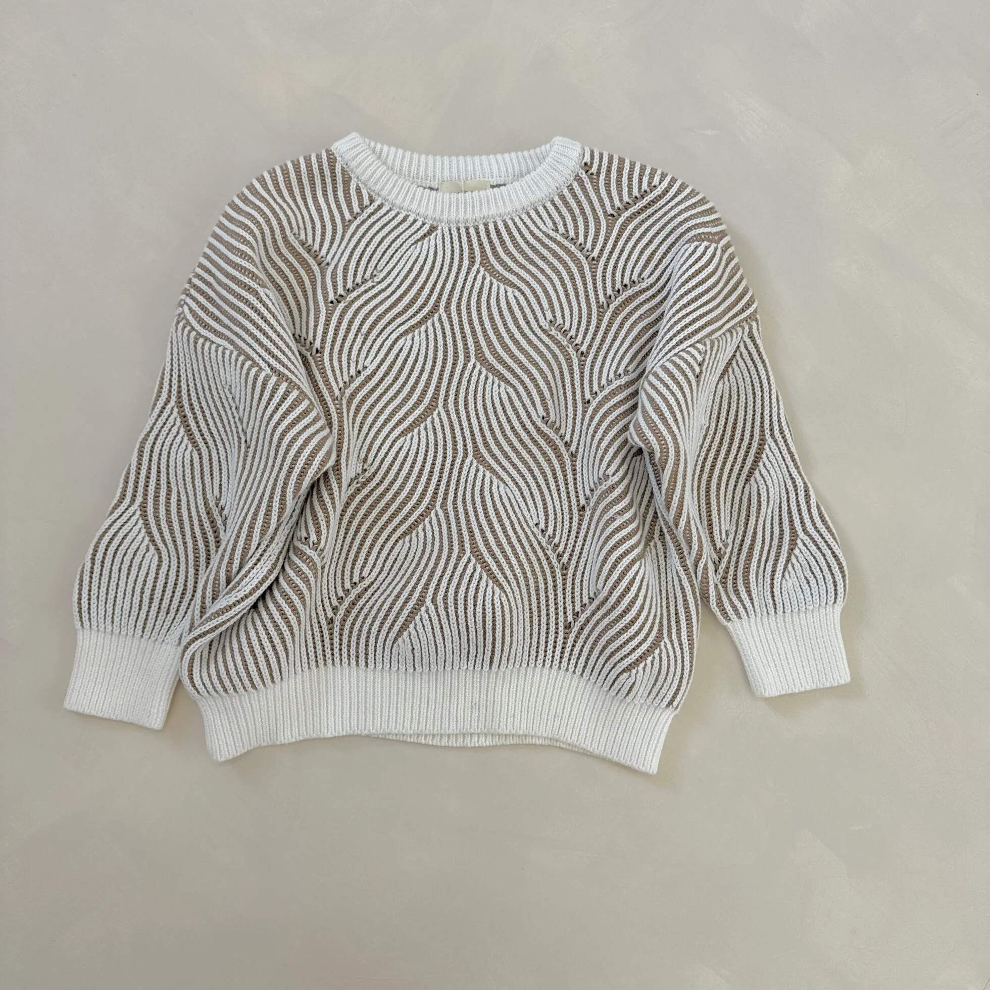 Beige Coral Cotton Knitted Jumper - Image 4