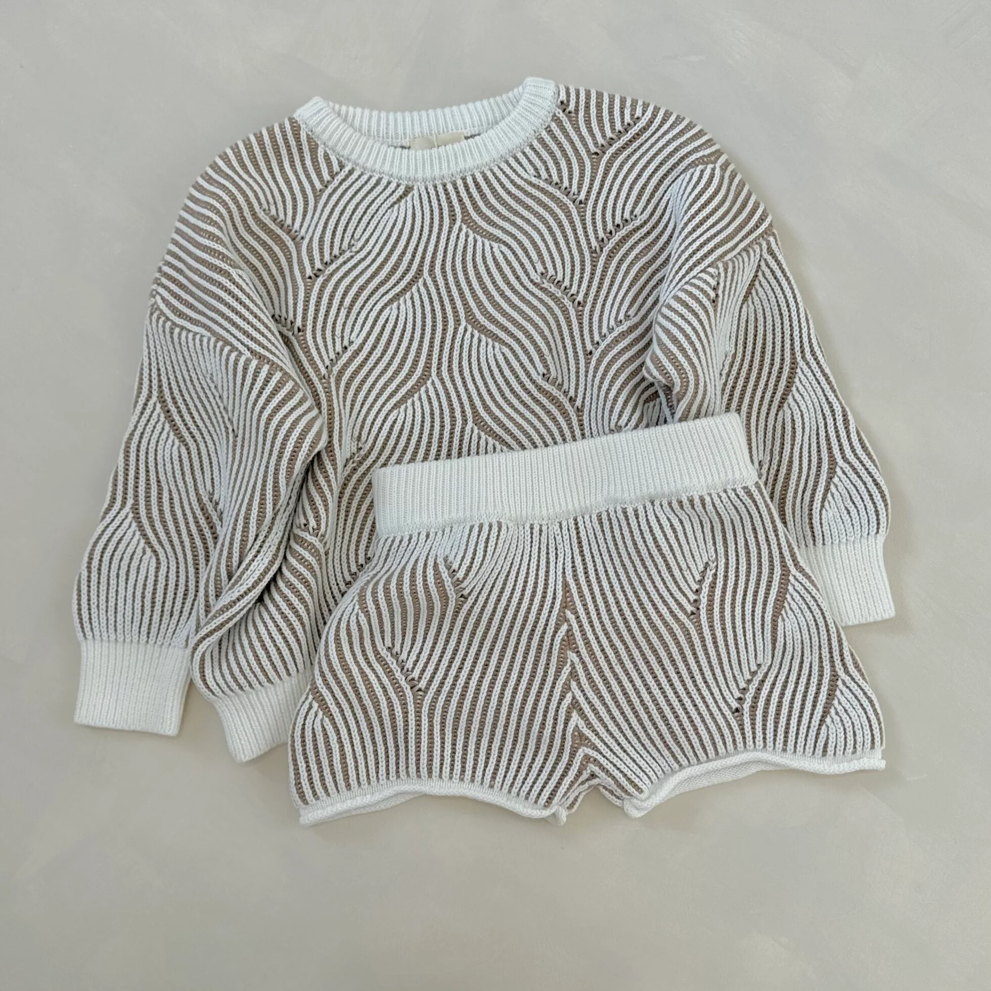 Beige Coral Cotton Knitted Jumper - Image 6