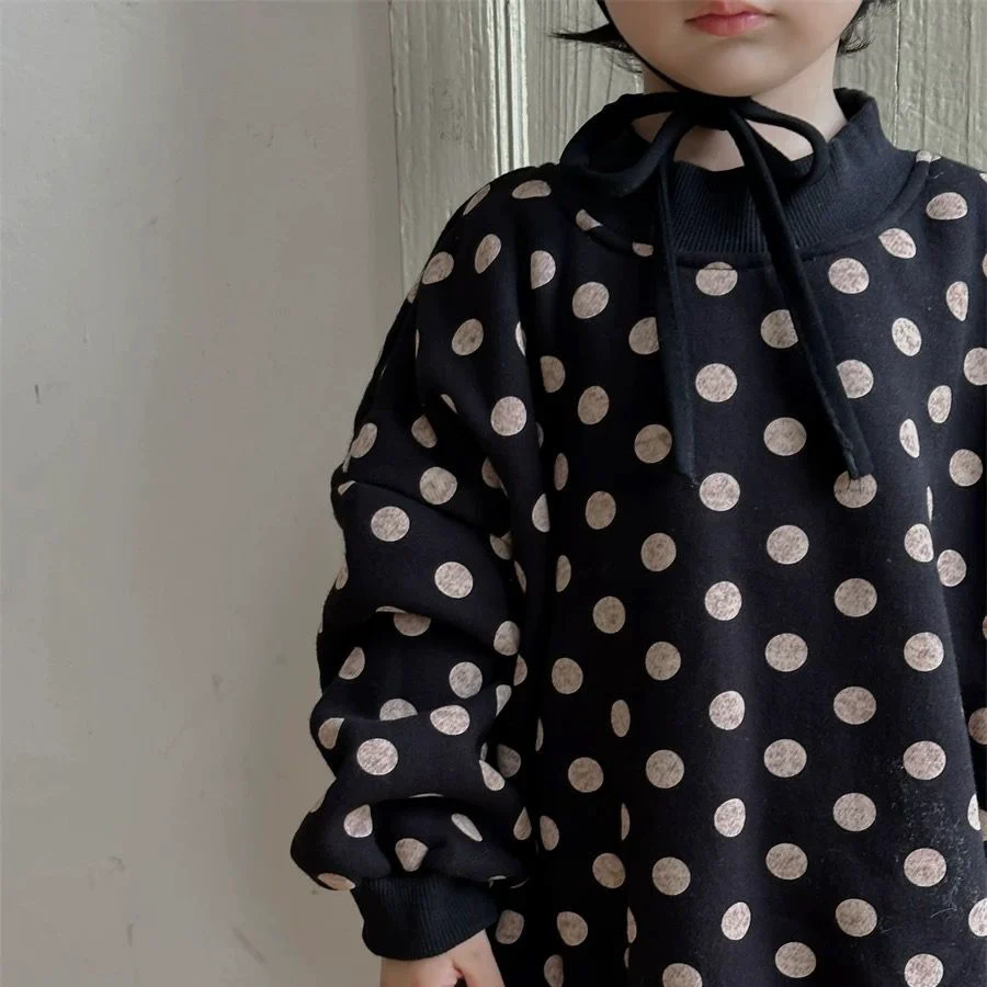 Bilbo Black Polka Dot Oversized Funnel Neck Sweatshirt - Image 2