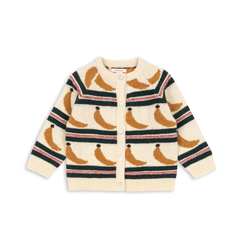 Billi Banana Print Wool Blend Cardigan - Image 4