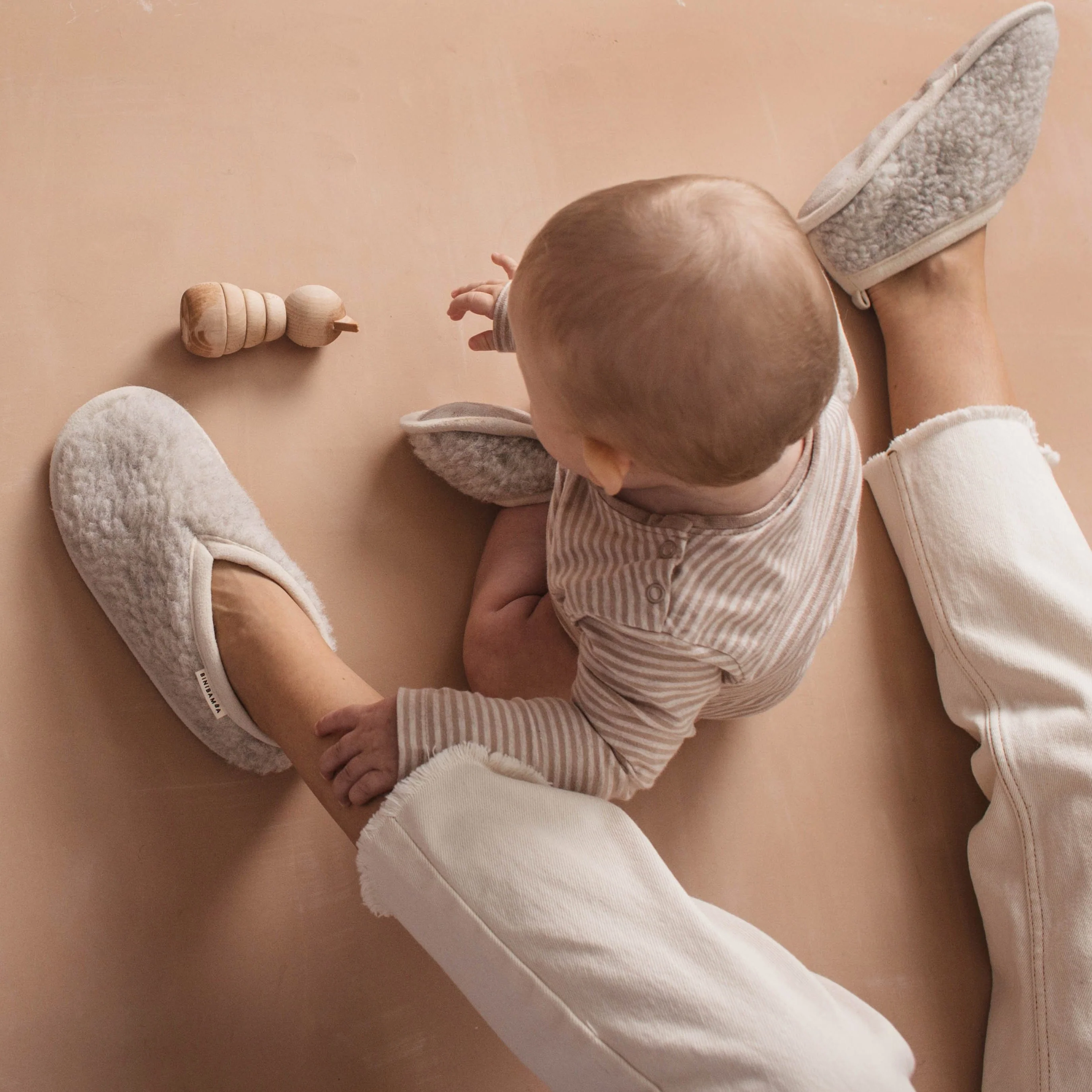 Bini Merino Wool Baby Booties (Cloud) - Image 5