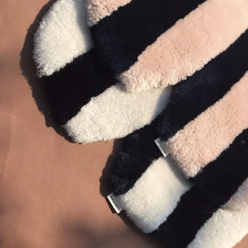 Striped Sheepskin Snuggler (Half Moon) - Image 3