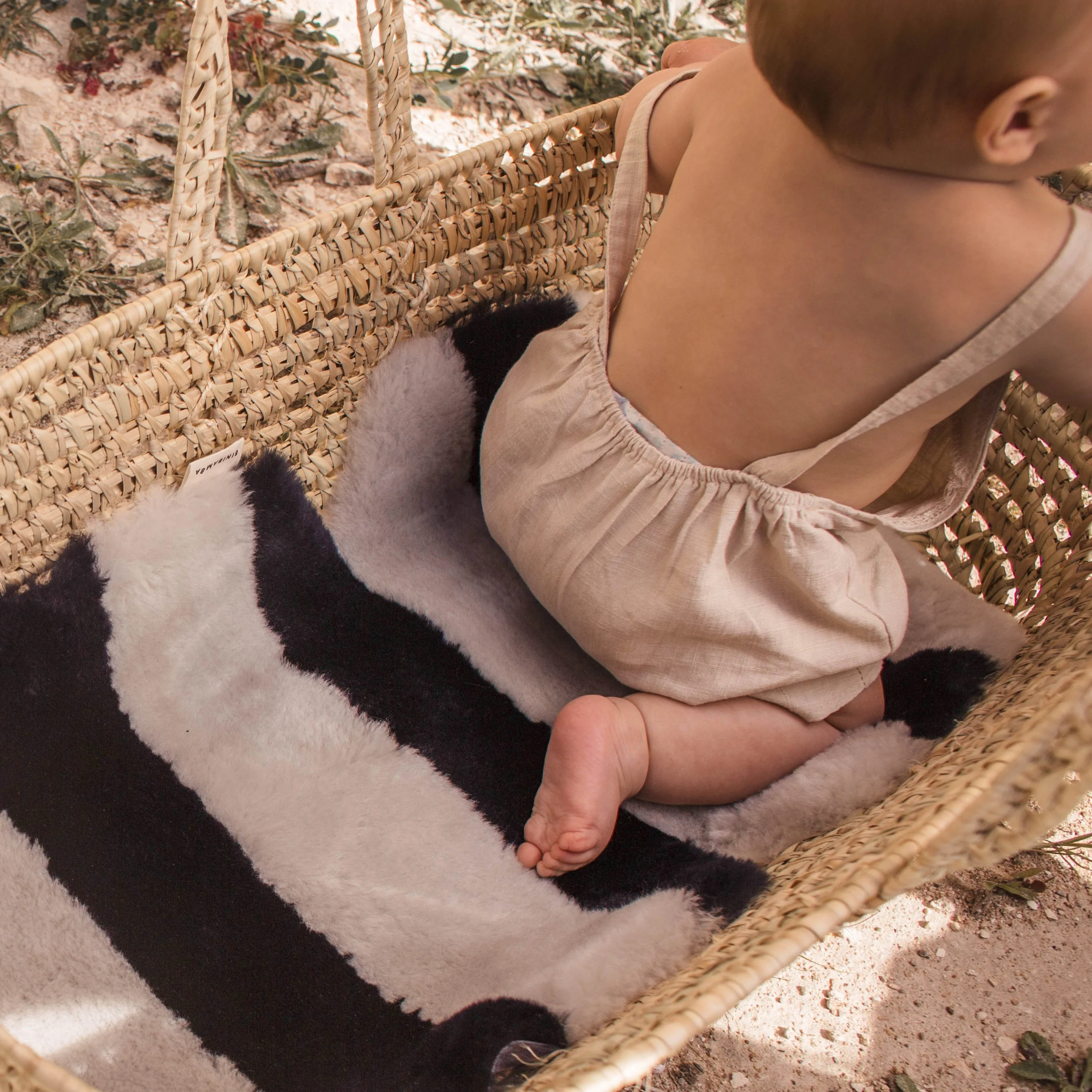 Striped Sheepskin Snuggler (Half Moon) - Image 4