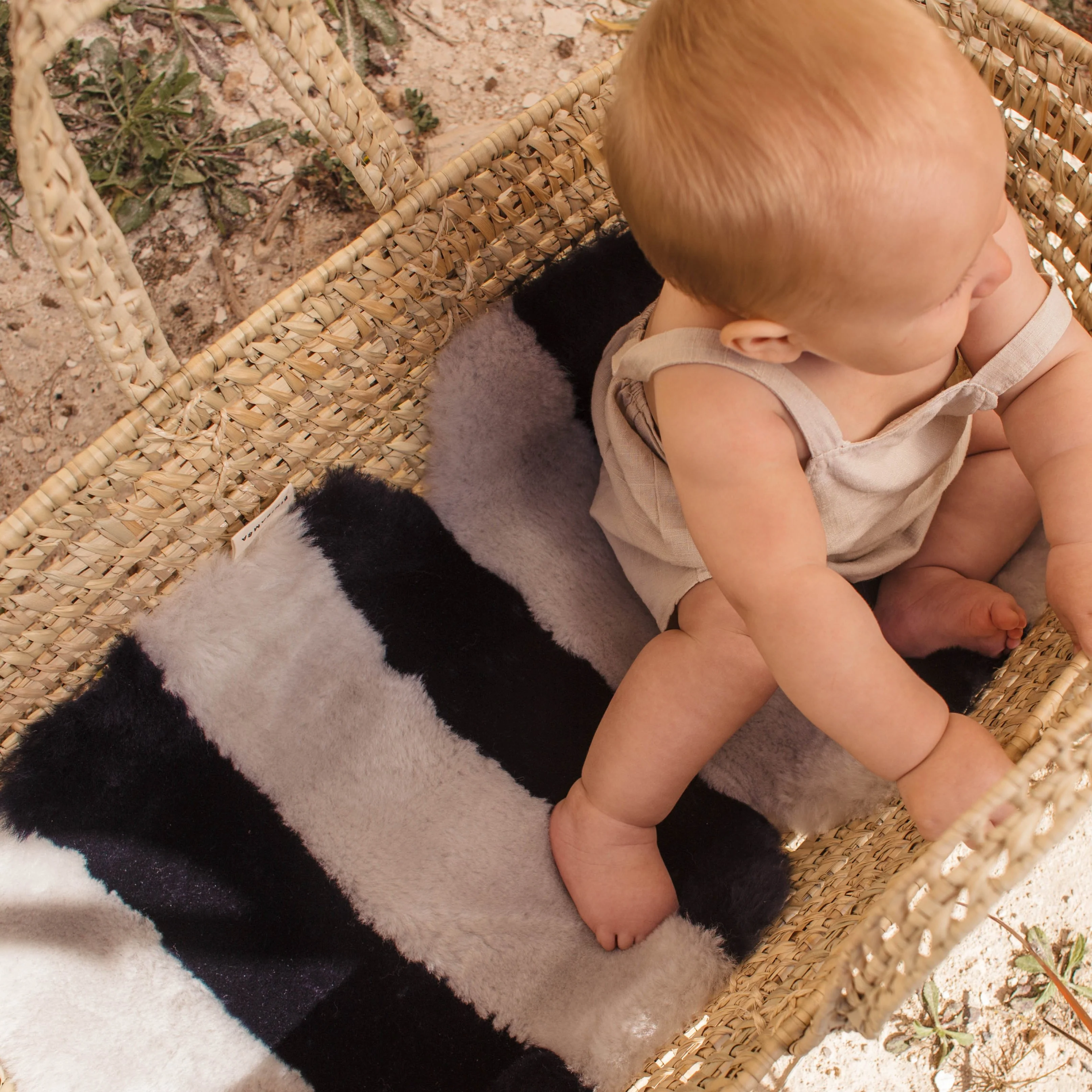 Striped Sheepskin Snuggler (Half Moon) - Image 7