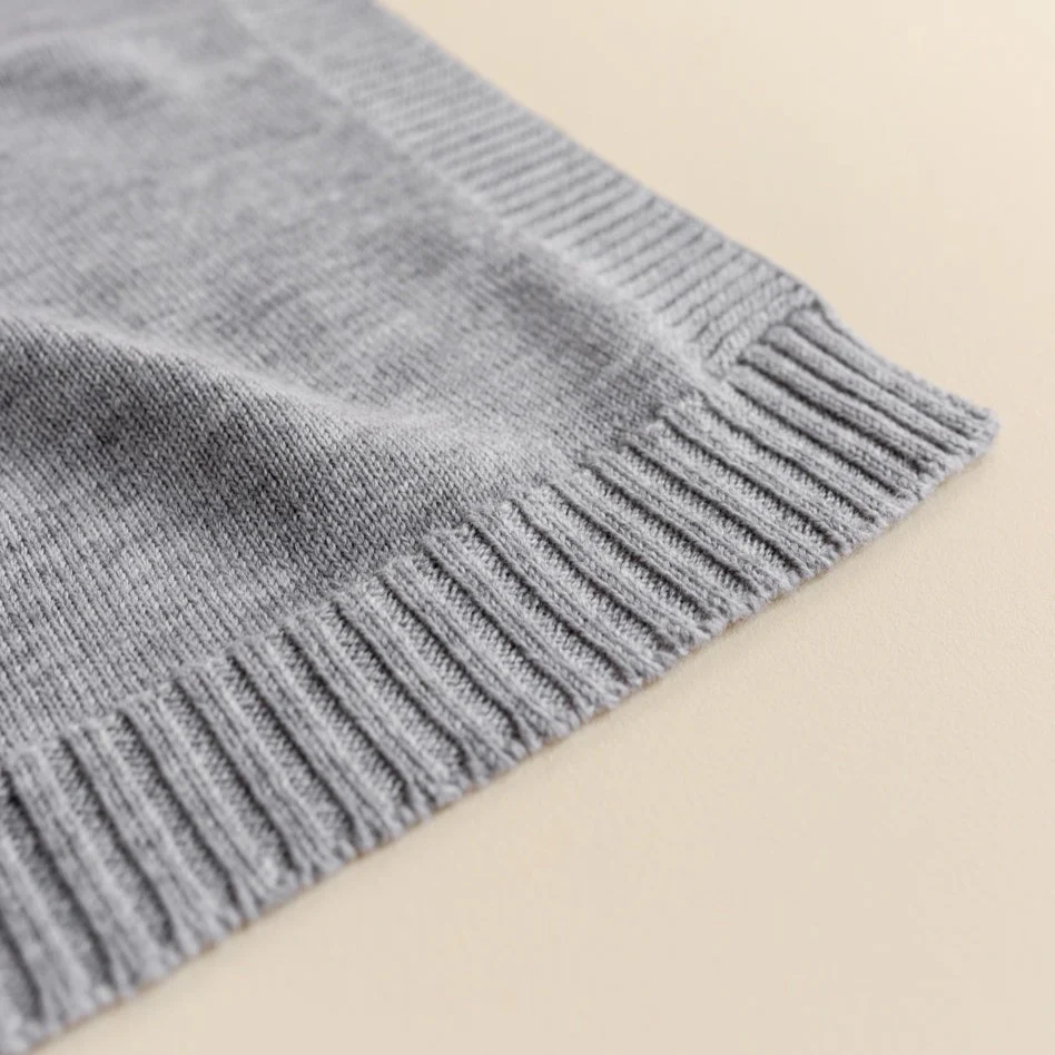 Didi Merino Wool Jersey Knit Baby Blanket (Grey) - Image 3