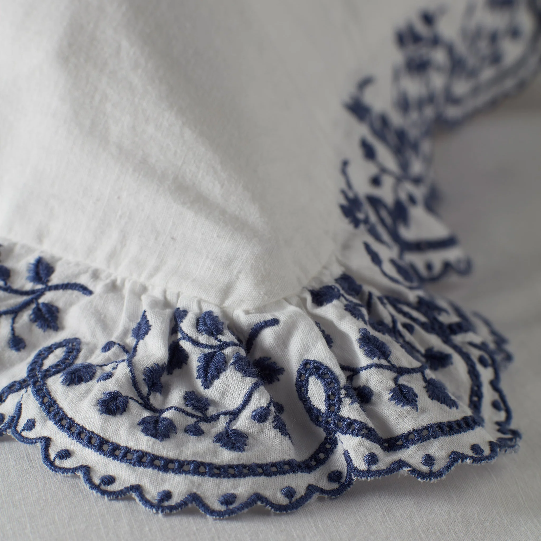 Blue Elsie Cotton Linen Pillowcase - Image 2