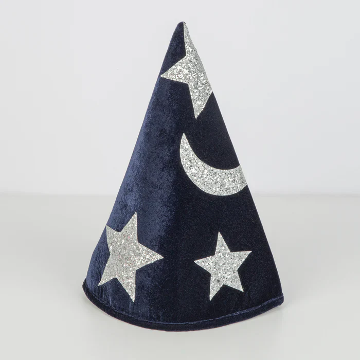 Blue Velvet Wizard Cape, Hat and Wand Costume Set - Image 4