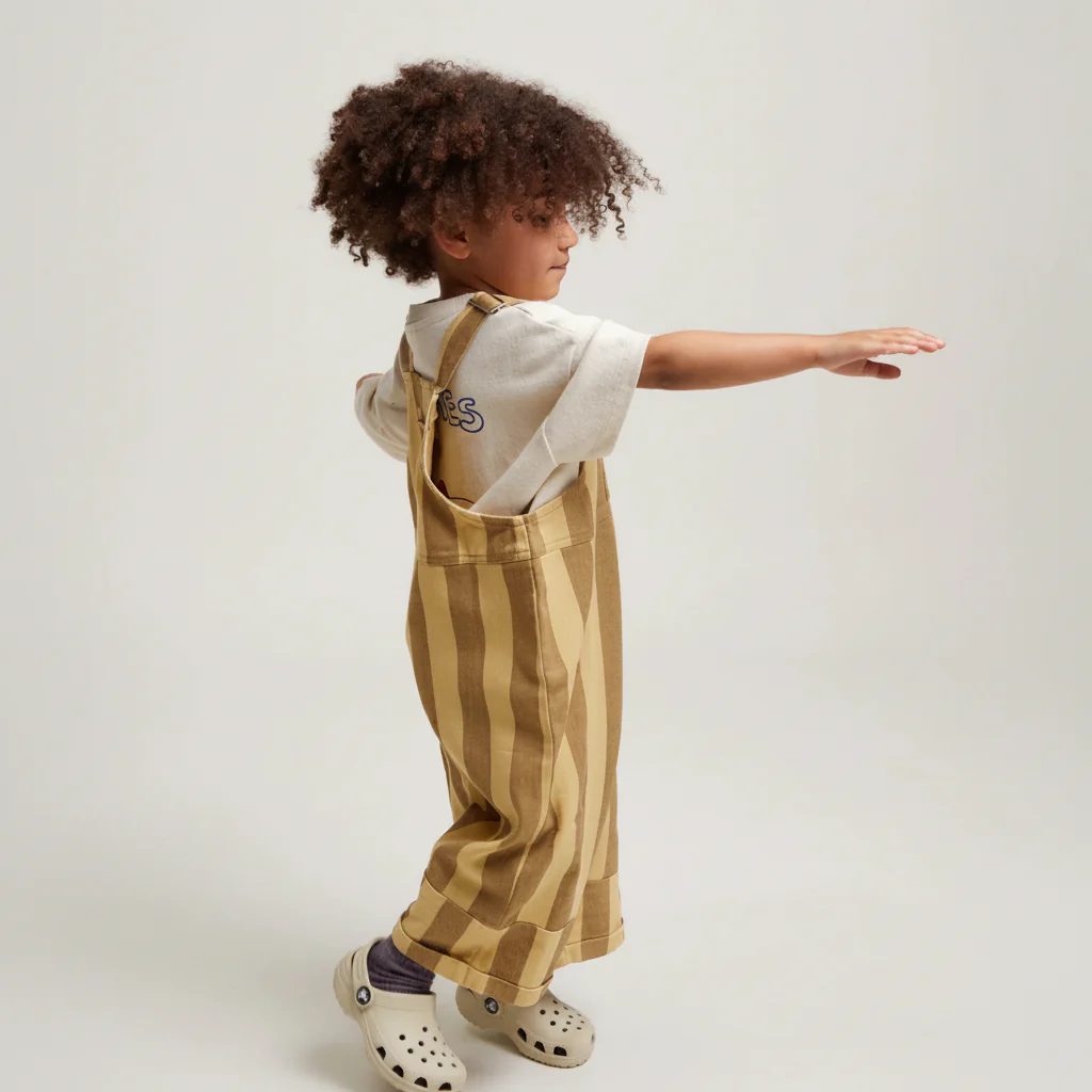 Blythe Banoffee Stripe Cotton Dungarees - Image 12