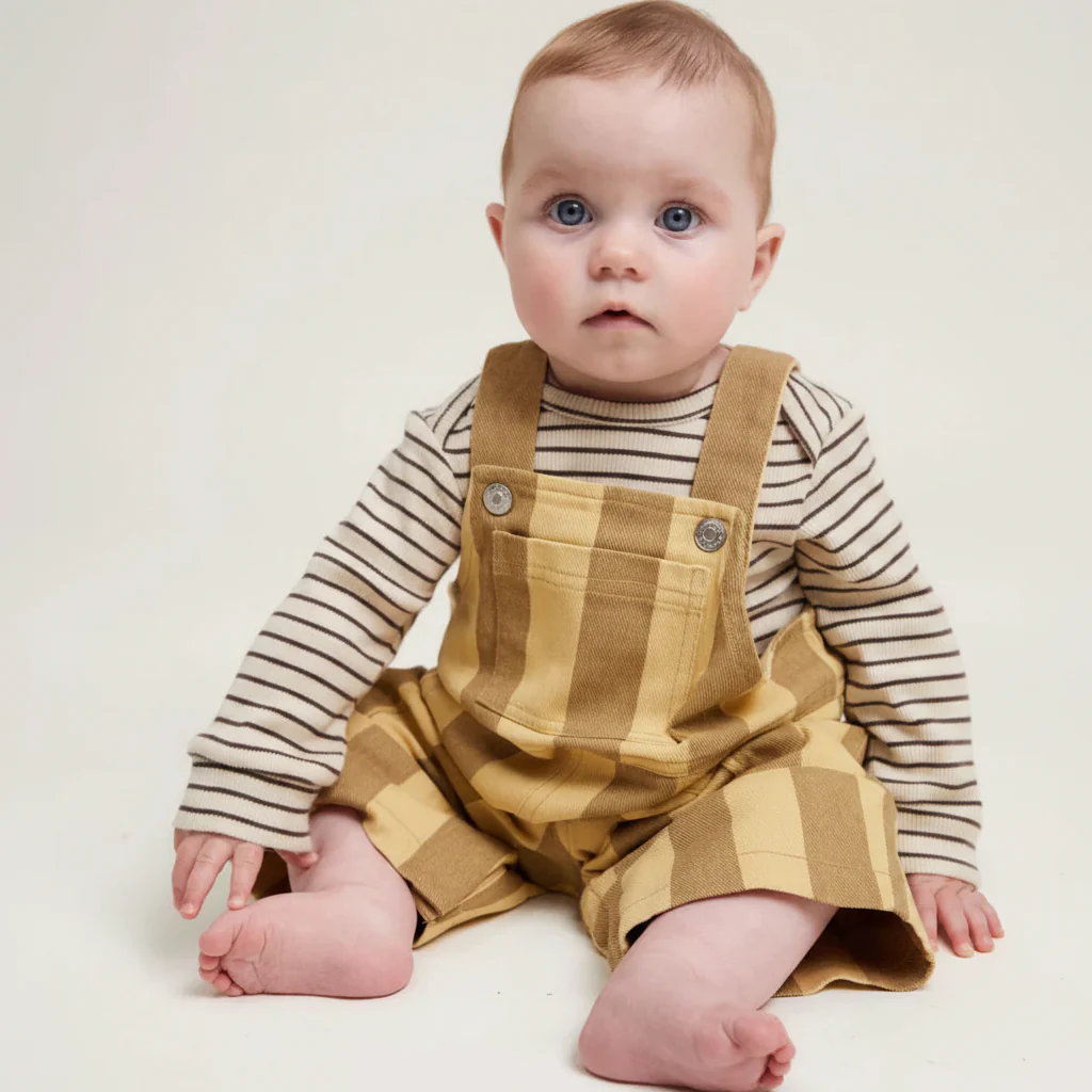 Blythe Banoffee Stripe Cotton Dungarees - Image 13