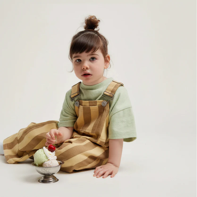 Blythe Banoffee Stripe Cotton Dungarees - Image 7
