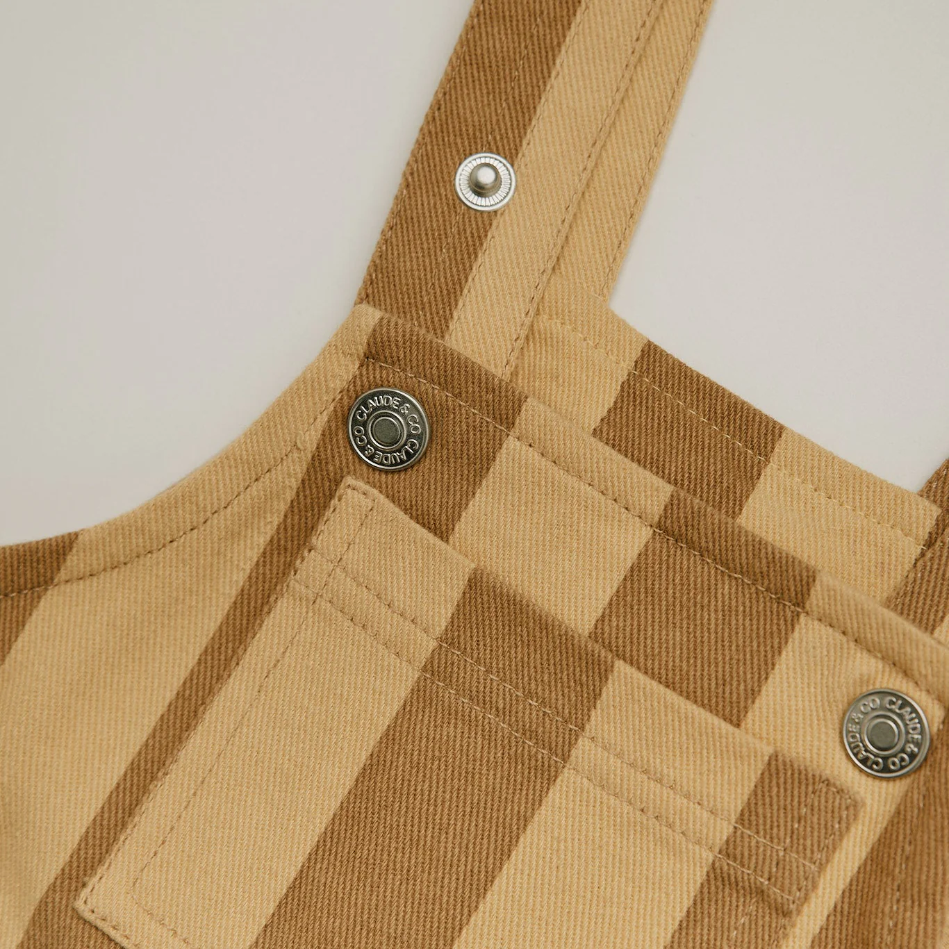 Blythe Banoffee Stripe Cotton Dungarees - Image 8
