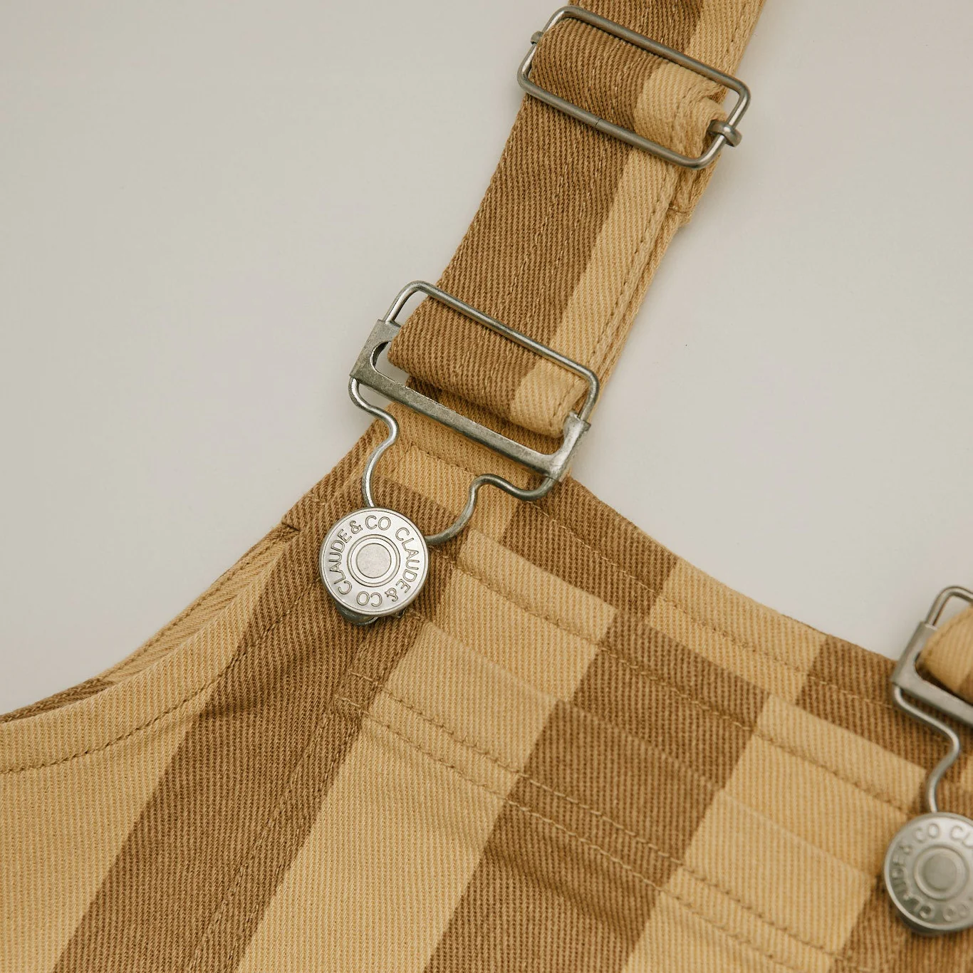 Blythe Banoffee Stripe Cotton Dungarees - Image 9