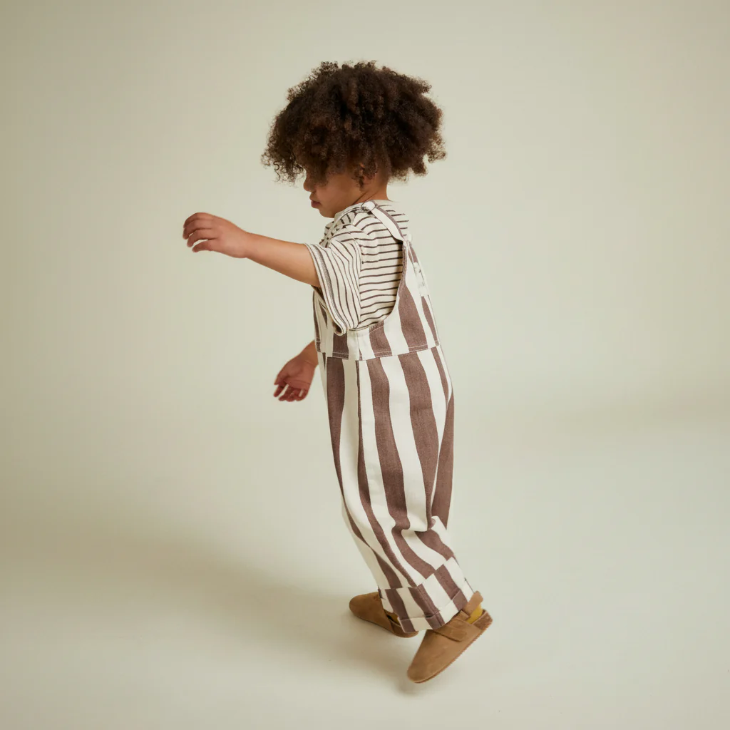 Blythe Choco Stripe Cotton Dungarees - Image 4