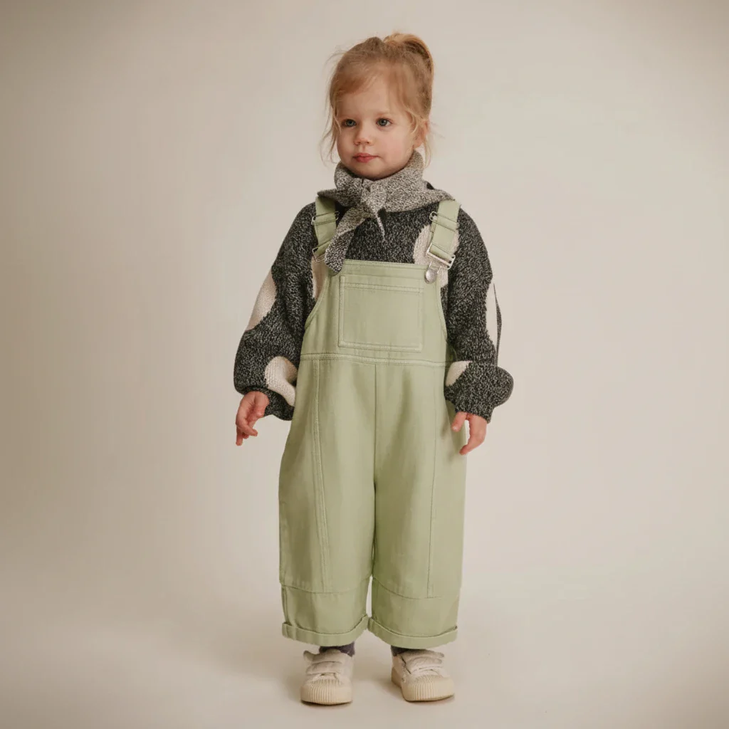 Blythe Cotton Dungarees (Mint) - Image 2