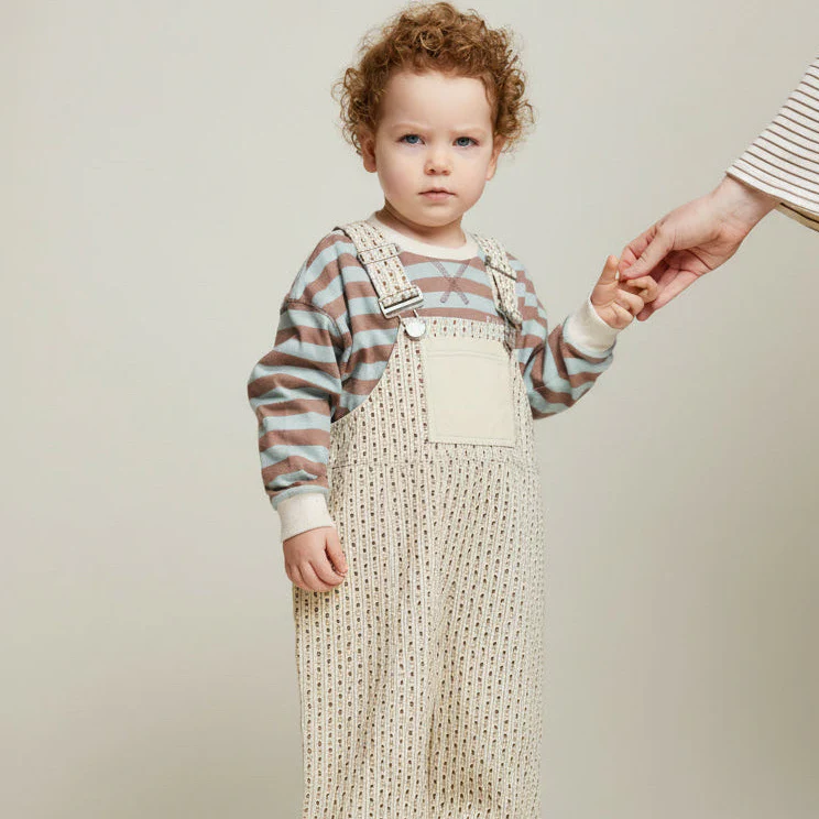Blythe Radish Print Stripe Cotton Dungarees - Image 10