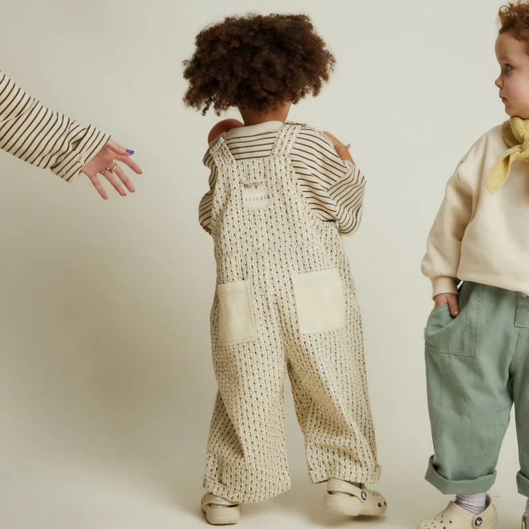 Blythe Radish Print Stripe Cotton Dungarees - Image 3
