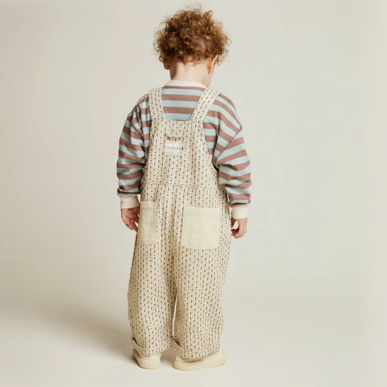 Blythe Radish Print Stripe Cotton Dungarees - Image 4