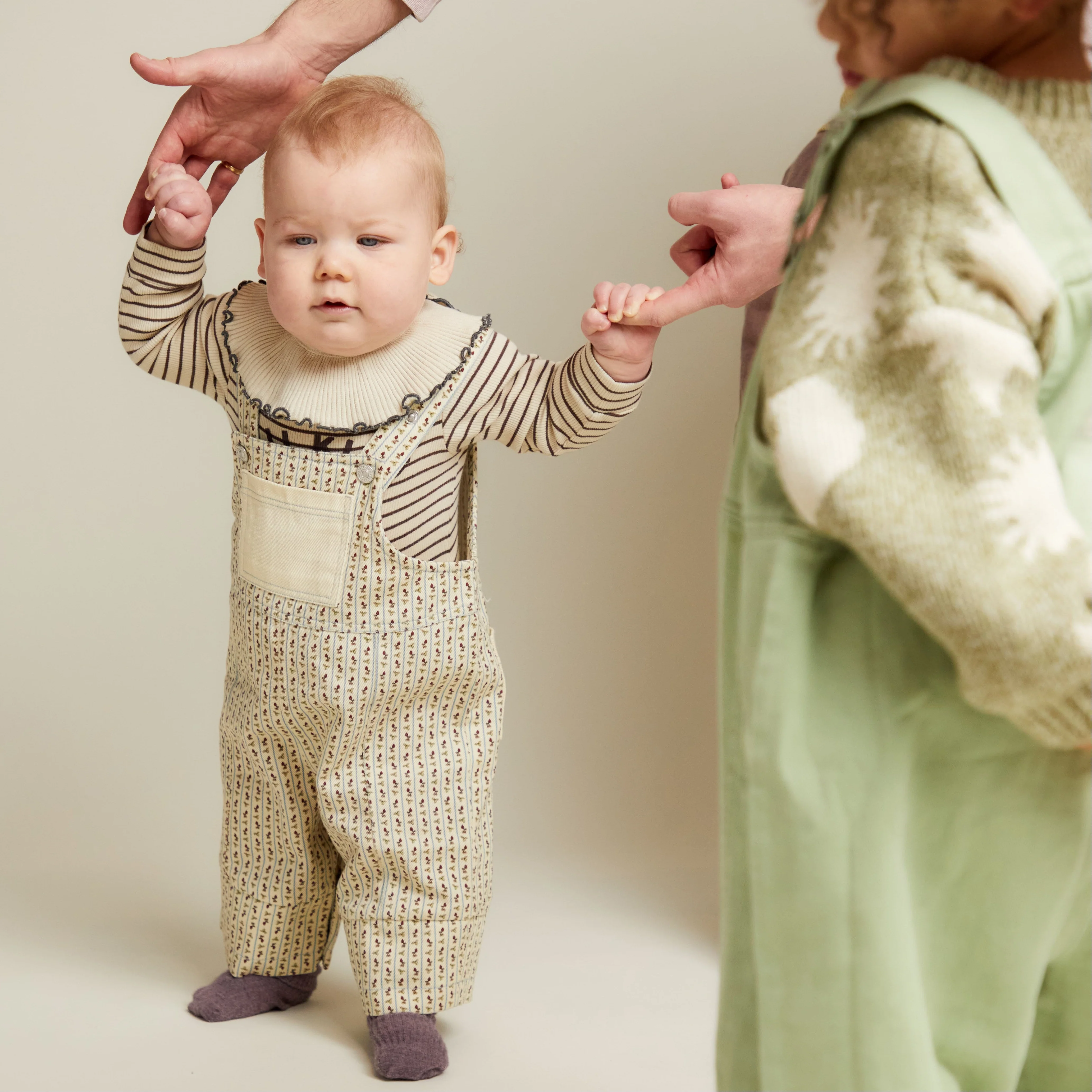 Blythe Radish Print Stripe Cotton Dungarees - Image 5