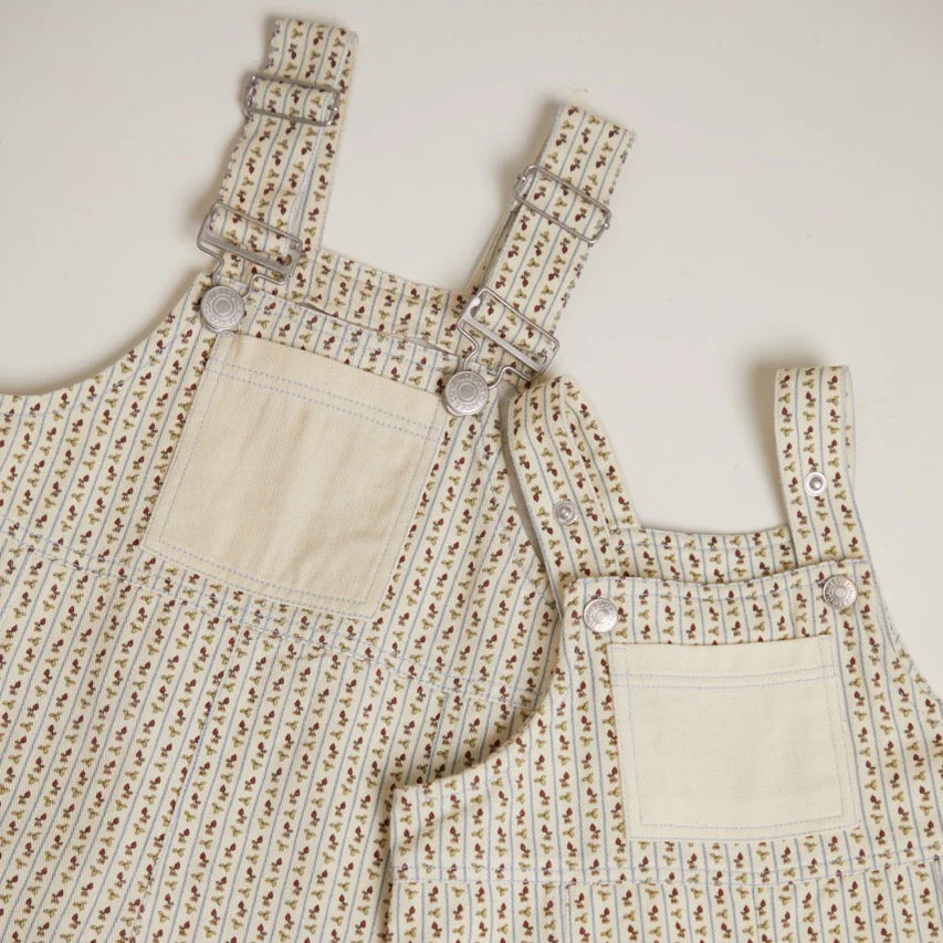 Blythe Radish Print Stripe Cotton Dungarees - Image 6