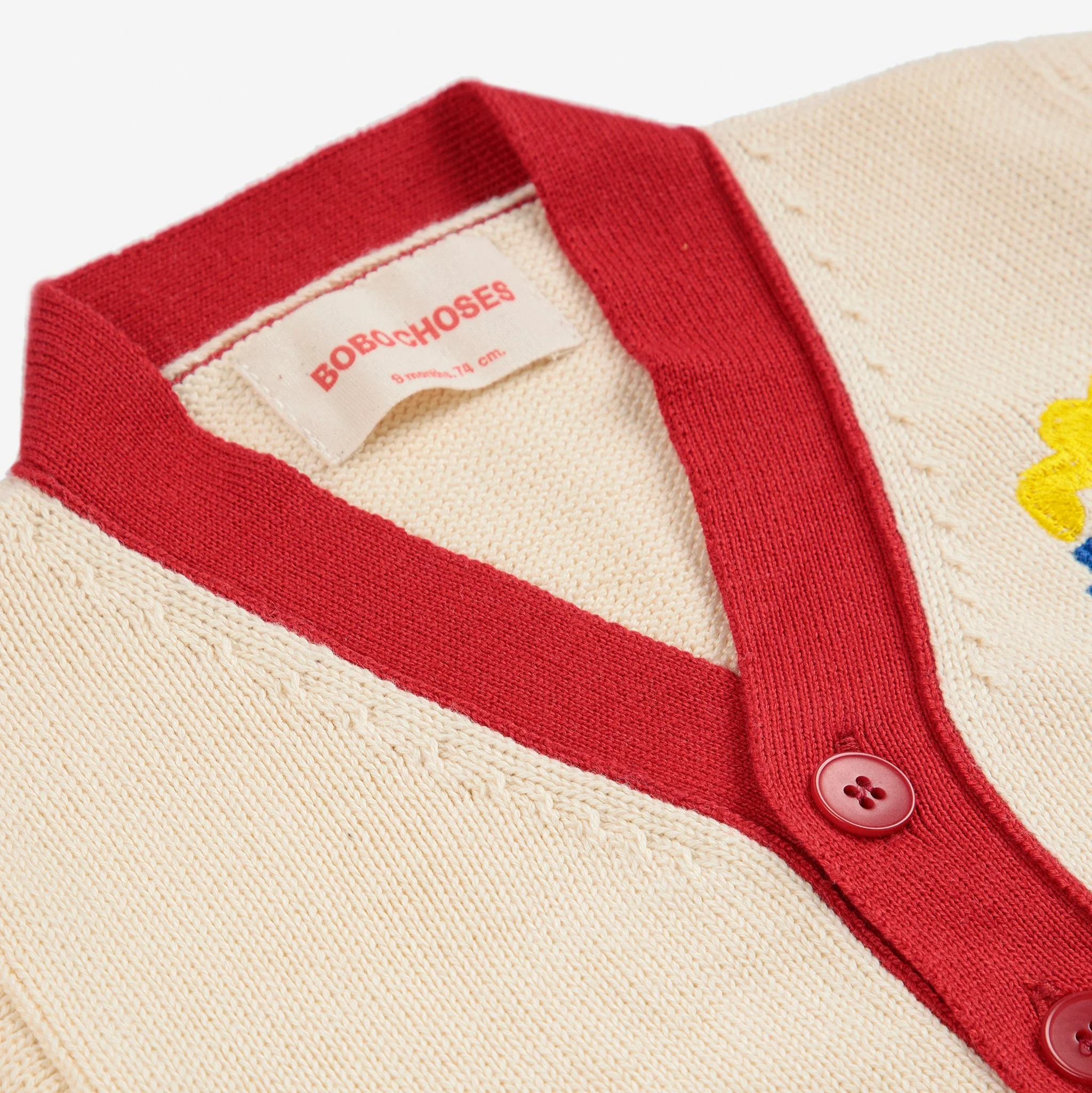 Bobo Choo Choo Cotton V Neck Block Colour Cardigan - Image 6