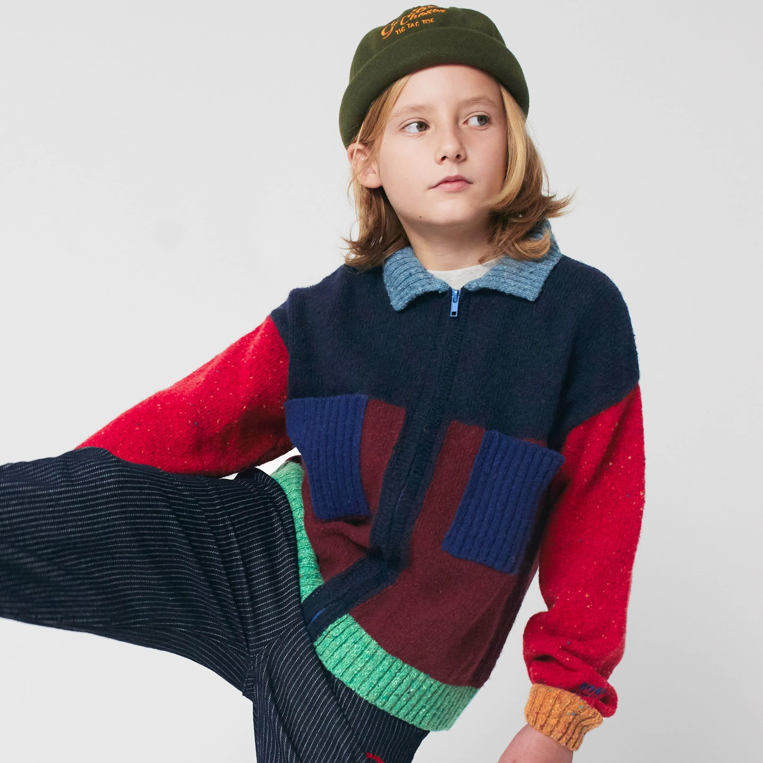 Bobo Choses Colour Block Collar Knit Cardigan - Image 3