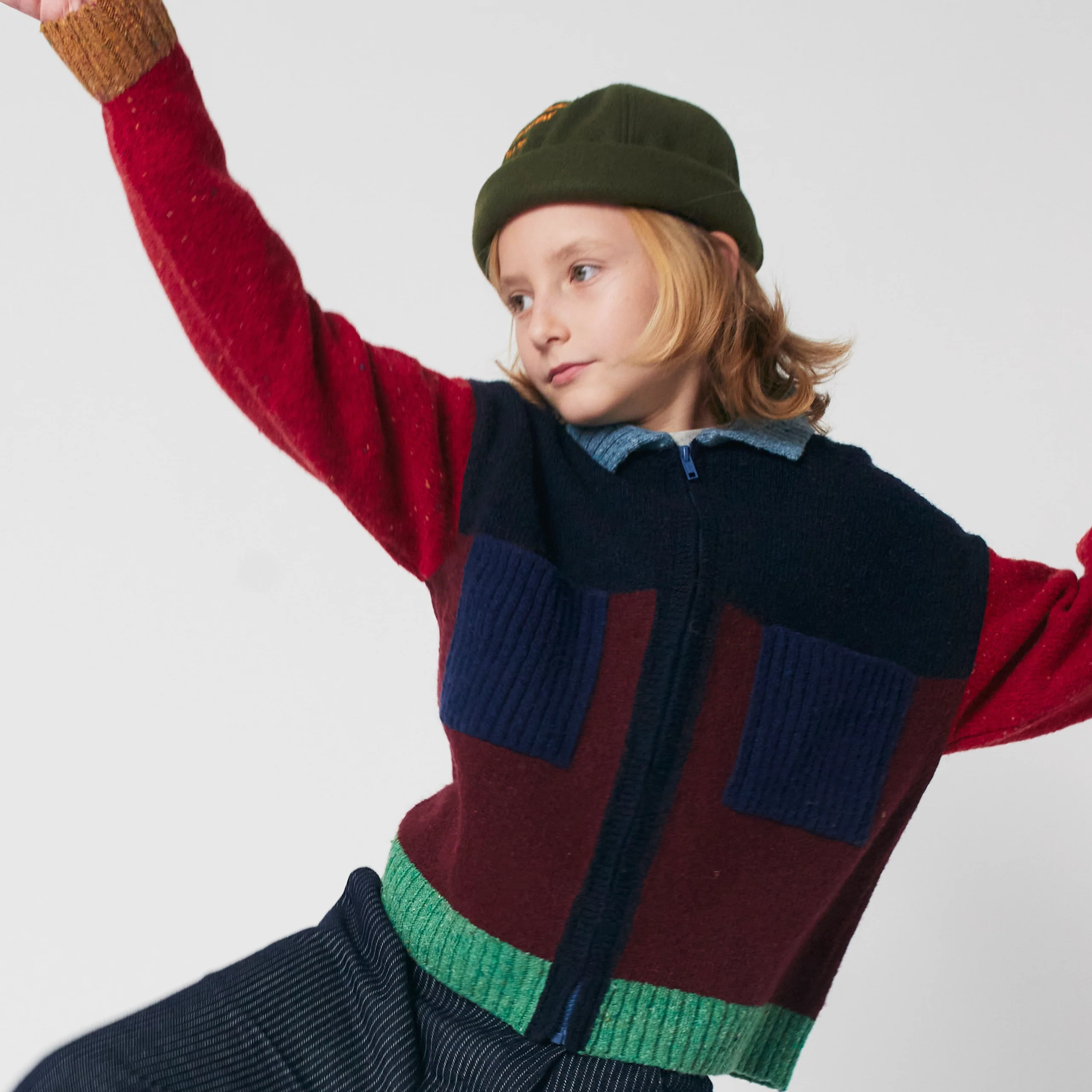 Bobo Choses Colour Block Collar Knit Cardigan - Image 4