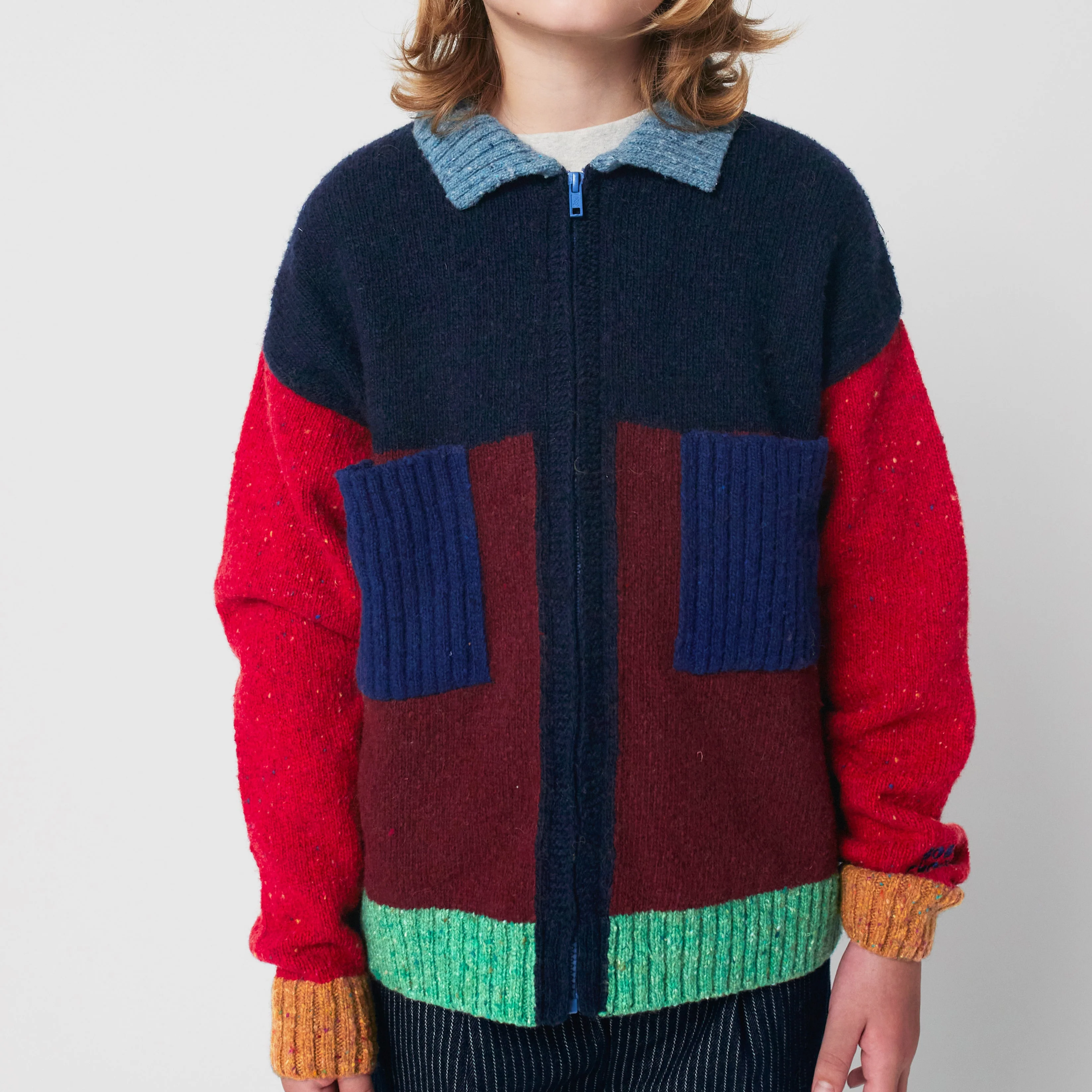 Bobo Choses Colour Block Collar Knit Cardigan - Image 9
