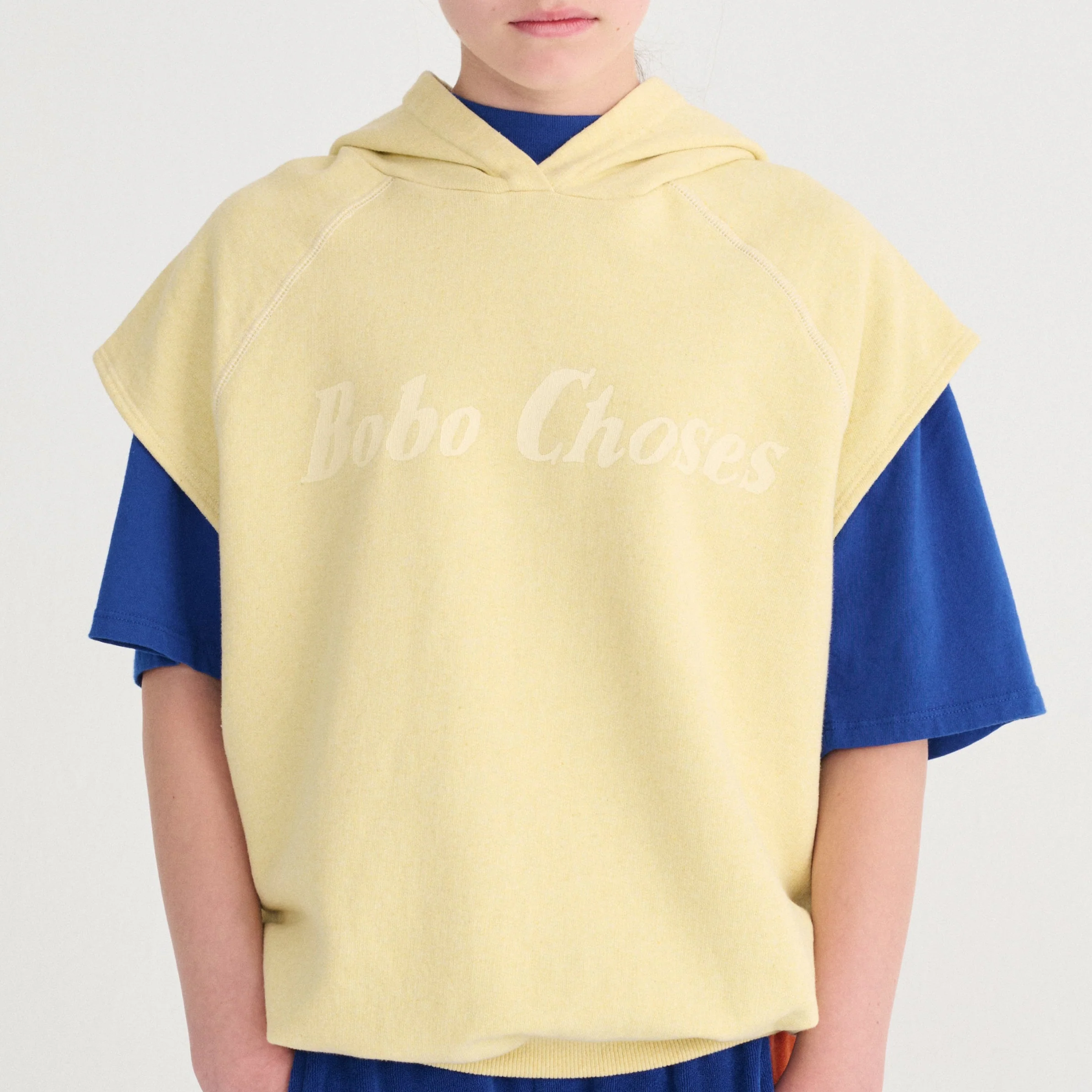Bobo Choses Sleeveless Cotton Hoodie (Yellow) - Image 5