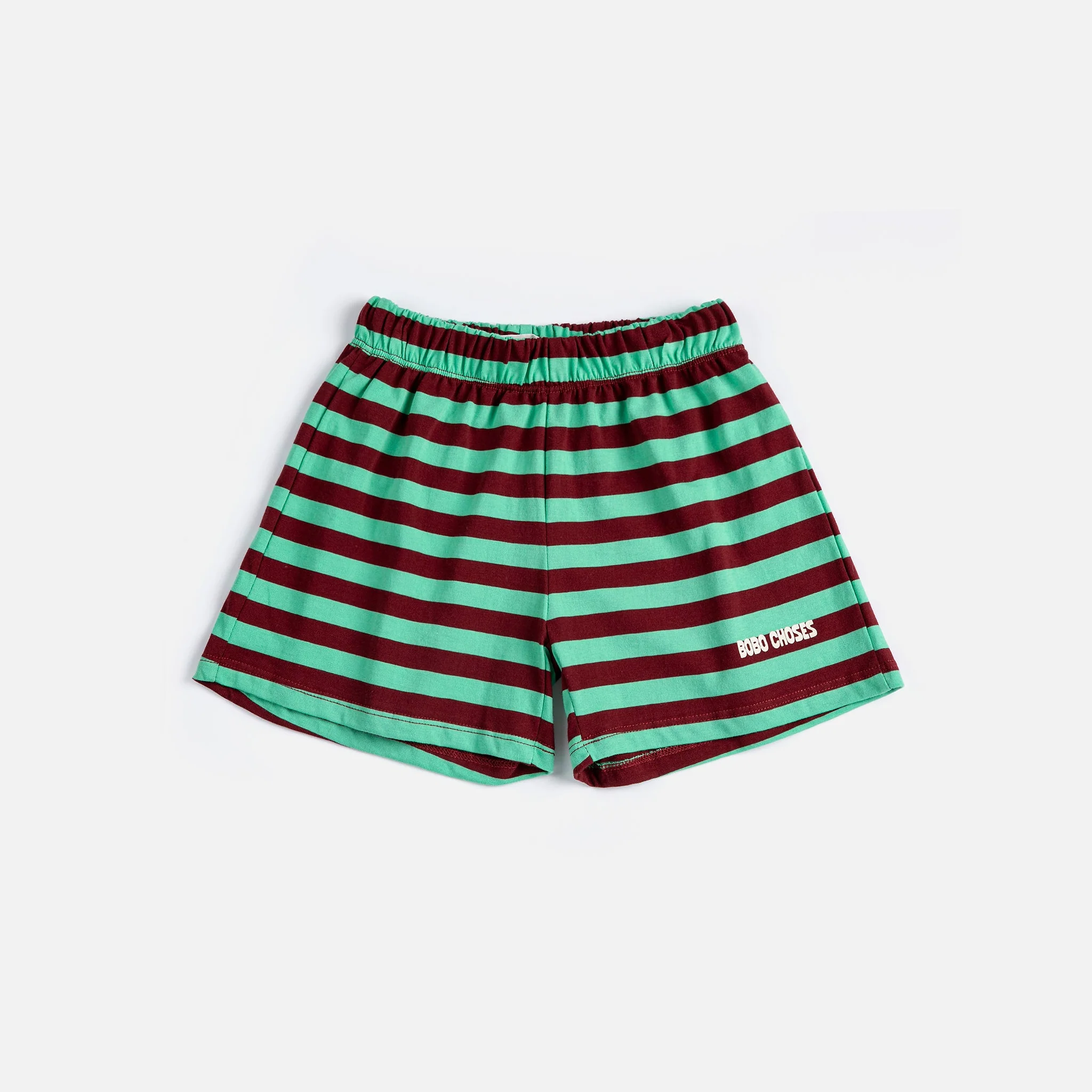 Bobo Choses Stripes Cotton Shorts (Green) - Image 3