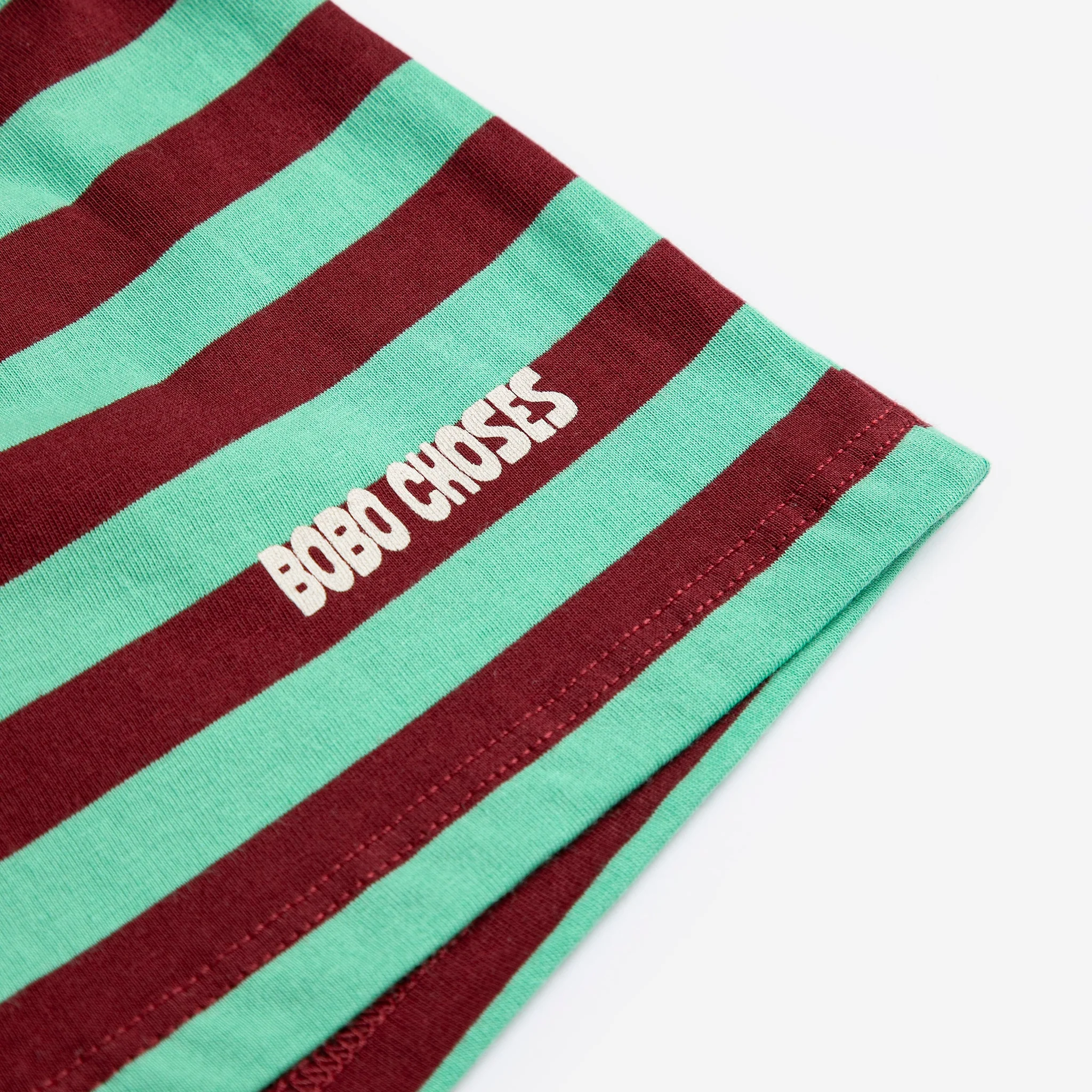 Bobo Choses Stripes Cotton Shorts (Green) - Image 6