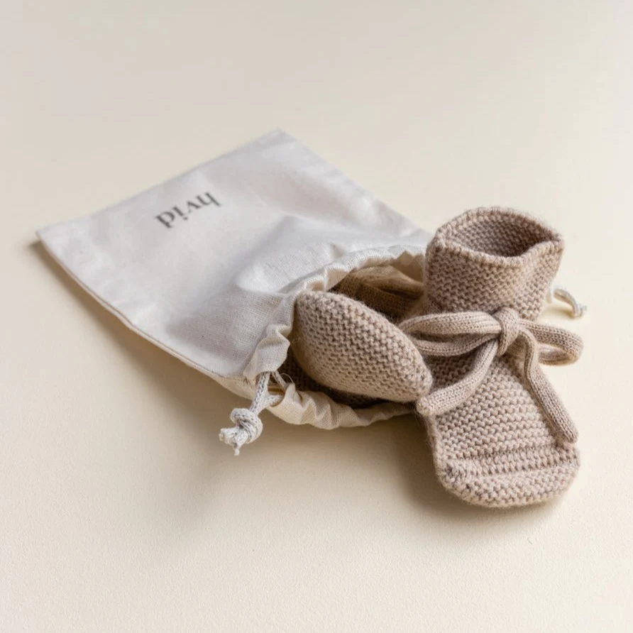 Merino Wool Baby Booties (Sand) - Image 4