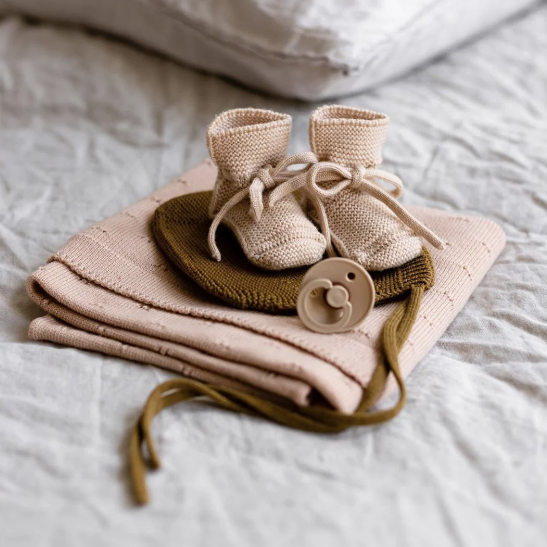 Merino Wool Baby Booties (Sand) - Image 5