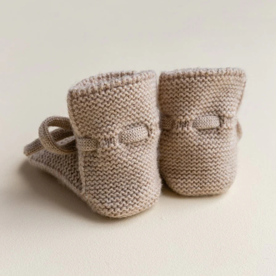 Merino Wool Baby Booties (Sand) - Image 8