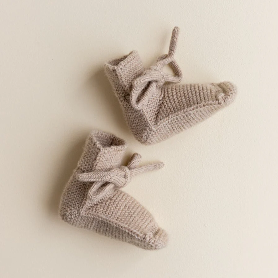 Merino Wool Baby Booties (Sand) - Image 9
