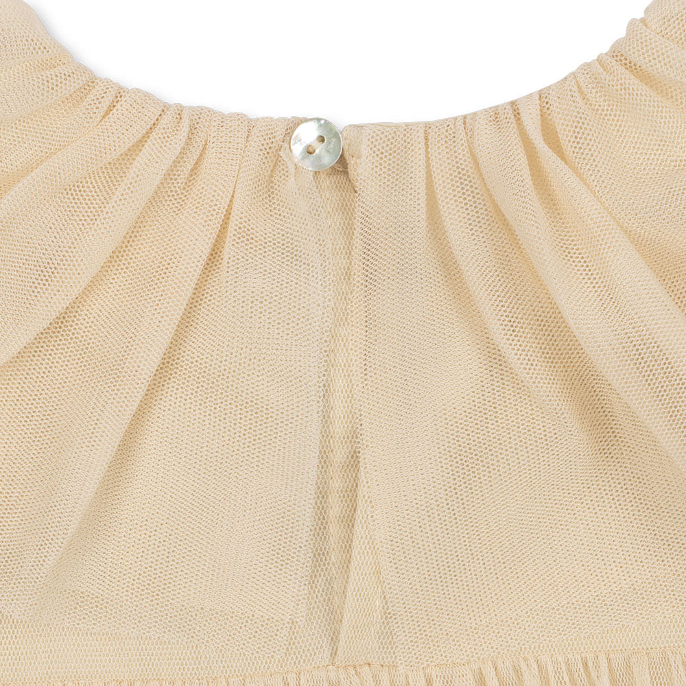 Bow Tulle Long Sleeve Occasion Party Dress (Parchment) - Image 5