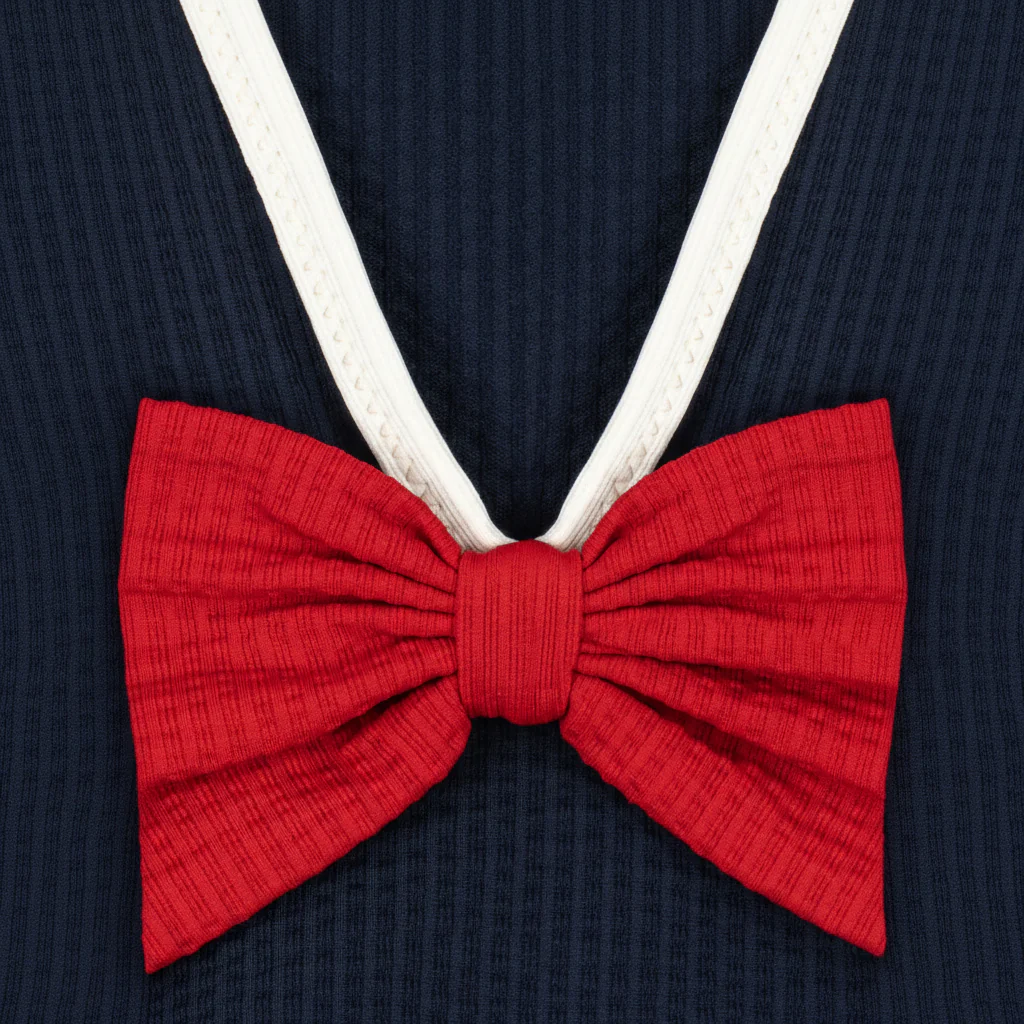 Bowie V-Shaped Bow Back Swimsuit (Navy Blazer) - Image 7