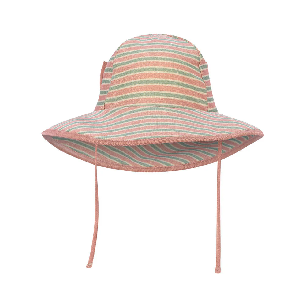 Bowwow Striped Swim Hat with Bow (Blush Stripe) - Image 4
