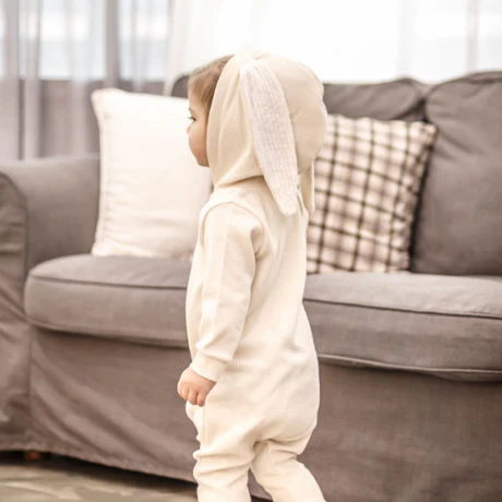 Bunny Ears Rabbit Romper Suit (Ivory) - Image 5
