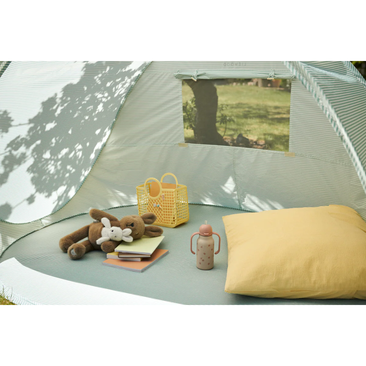 Cassie Pinstripe UV Protective Pop Up Tent (Peppermint/Creme de la Creme) - Image 7