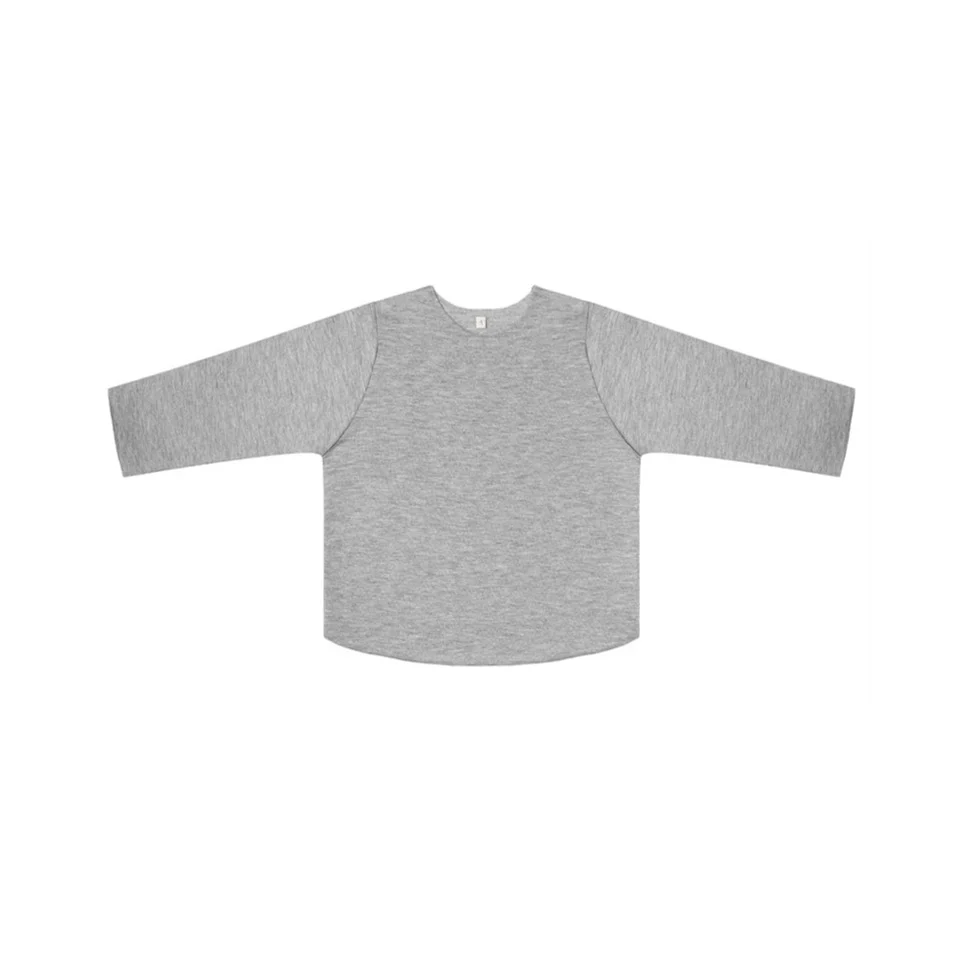 Cassius Organic Cotton Raw Neck Modern Sweatshirt (Light Grey) - Image 2