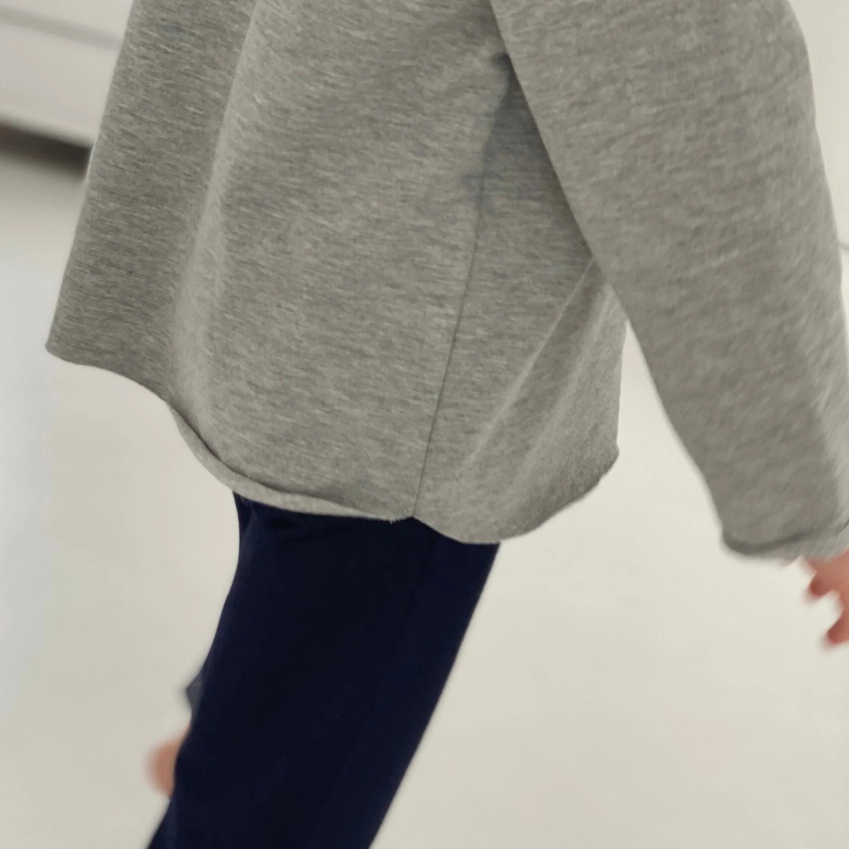 Cassius Organic Cotton Raw Neck Modern Sweatshirt (Light Grey) - Image 3