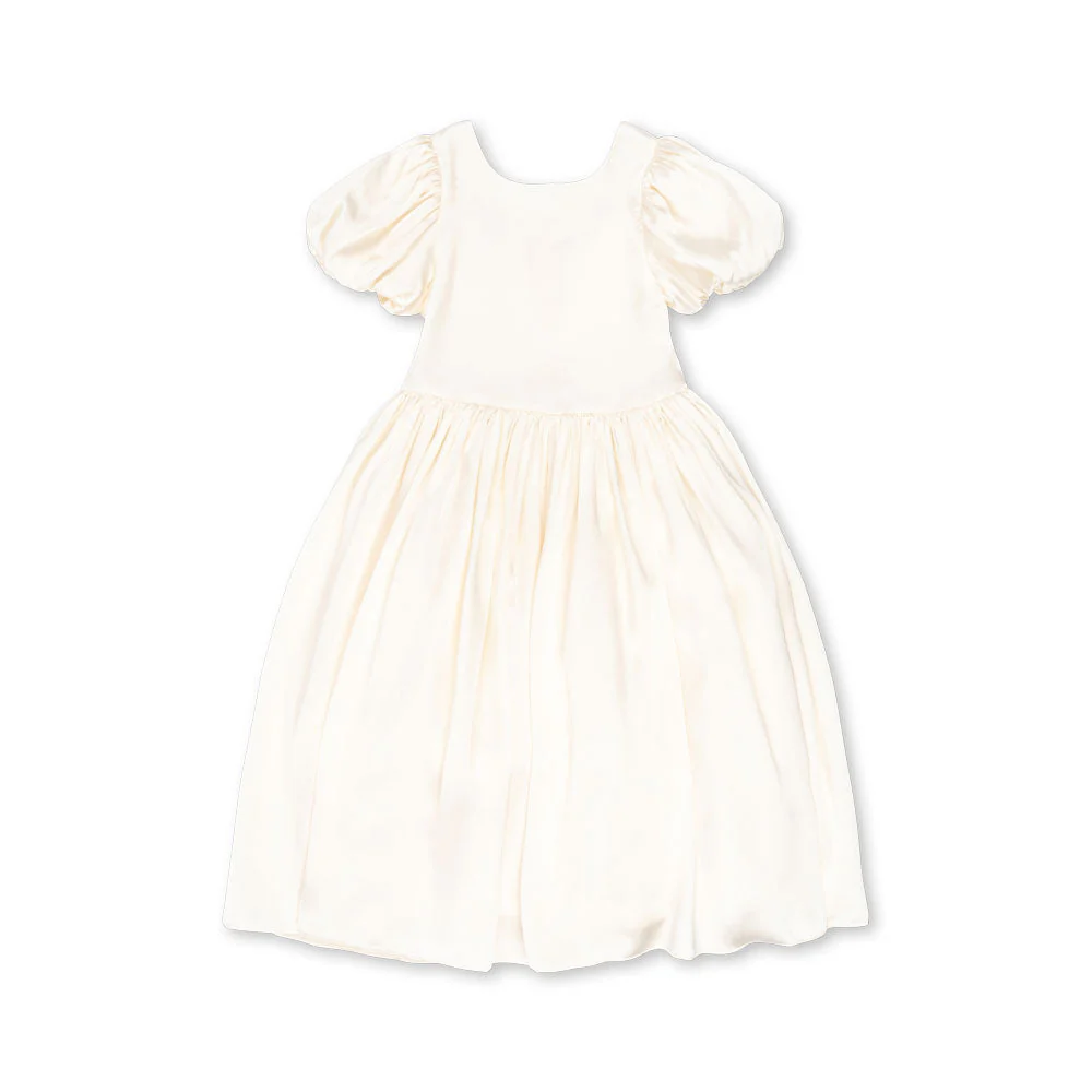 Celeste Puff Sleeve Longline Occasion Dress (Shortbread)
