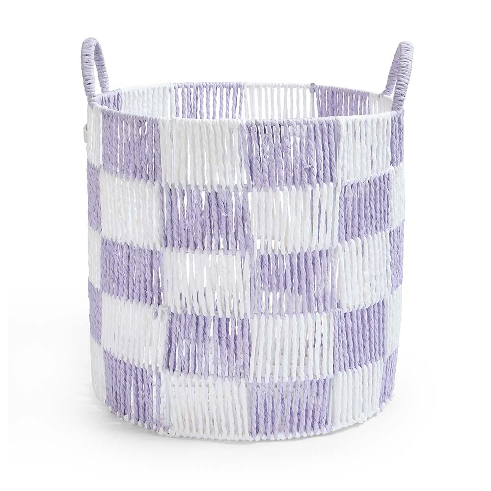Checkerboard Large Storage Basket (Lilac) - Image 2